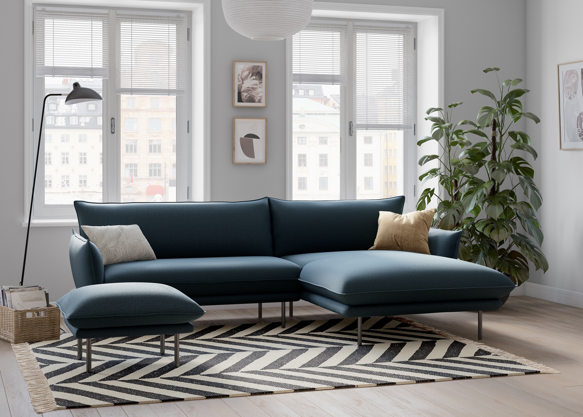 andas Ecksofa »Stine L-Form«, Besonderes Design durch Kissenoptik und Keder, by Morten Georgsen