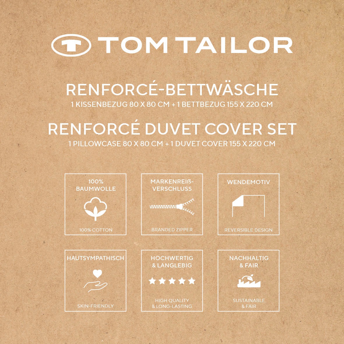 TOM TAILOR HOME Bettwäsche »LARGE CHECK in Gr. 135x200cm oder 155x220cm« 2 Stk. tlg. new bedroom, gewebtes Label