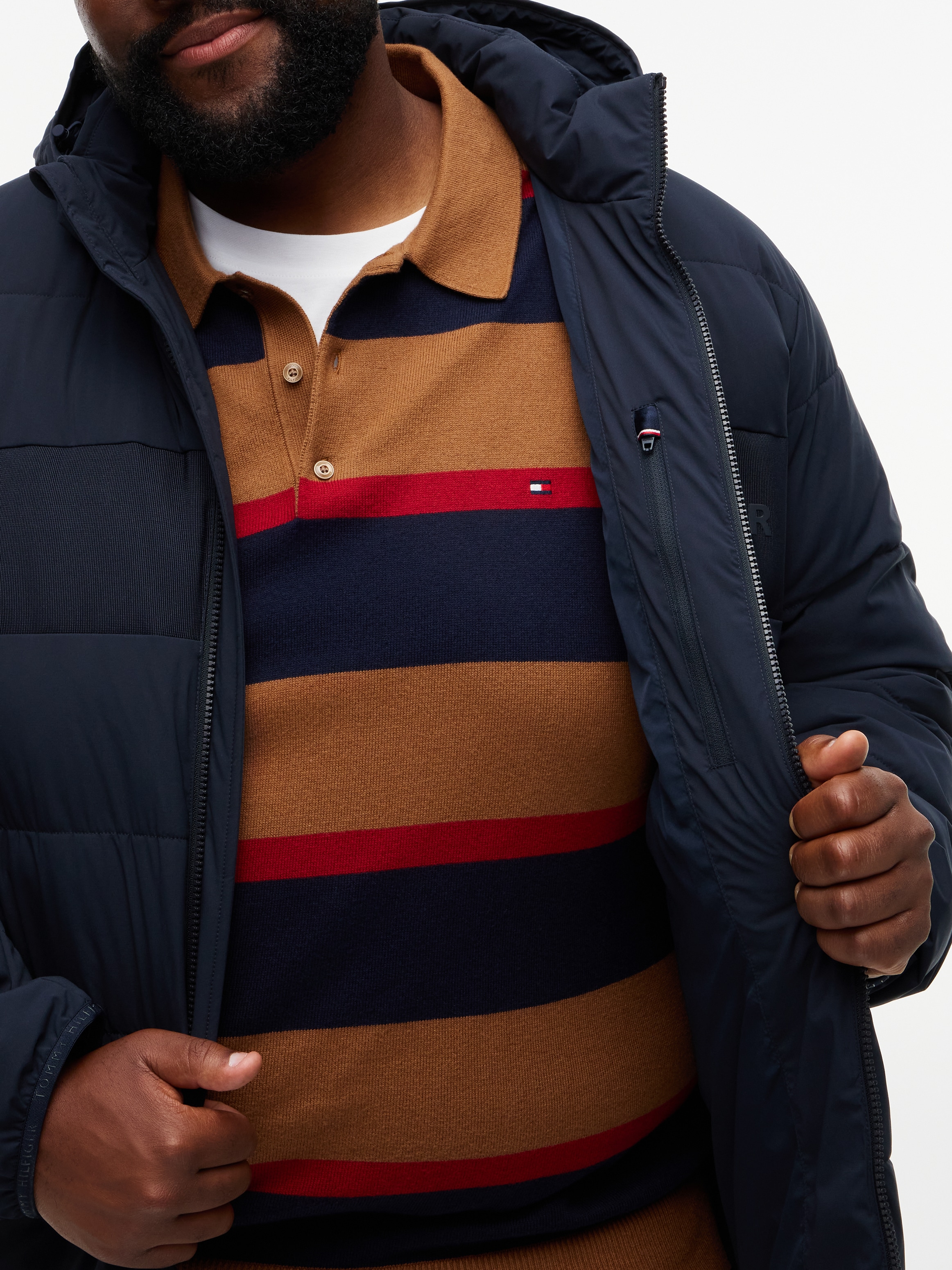 Tommy Hilfiger Big & Tall Steppjacke »BT-DETACH HOODED BRANDED« mit Kapuze Große Größen, normale Passform