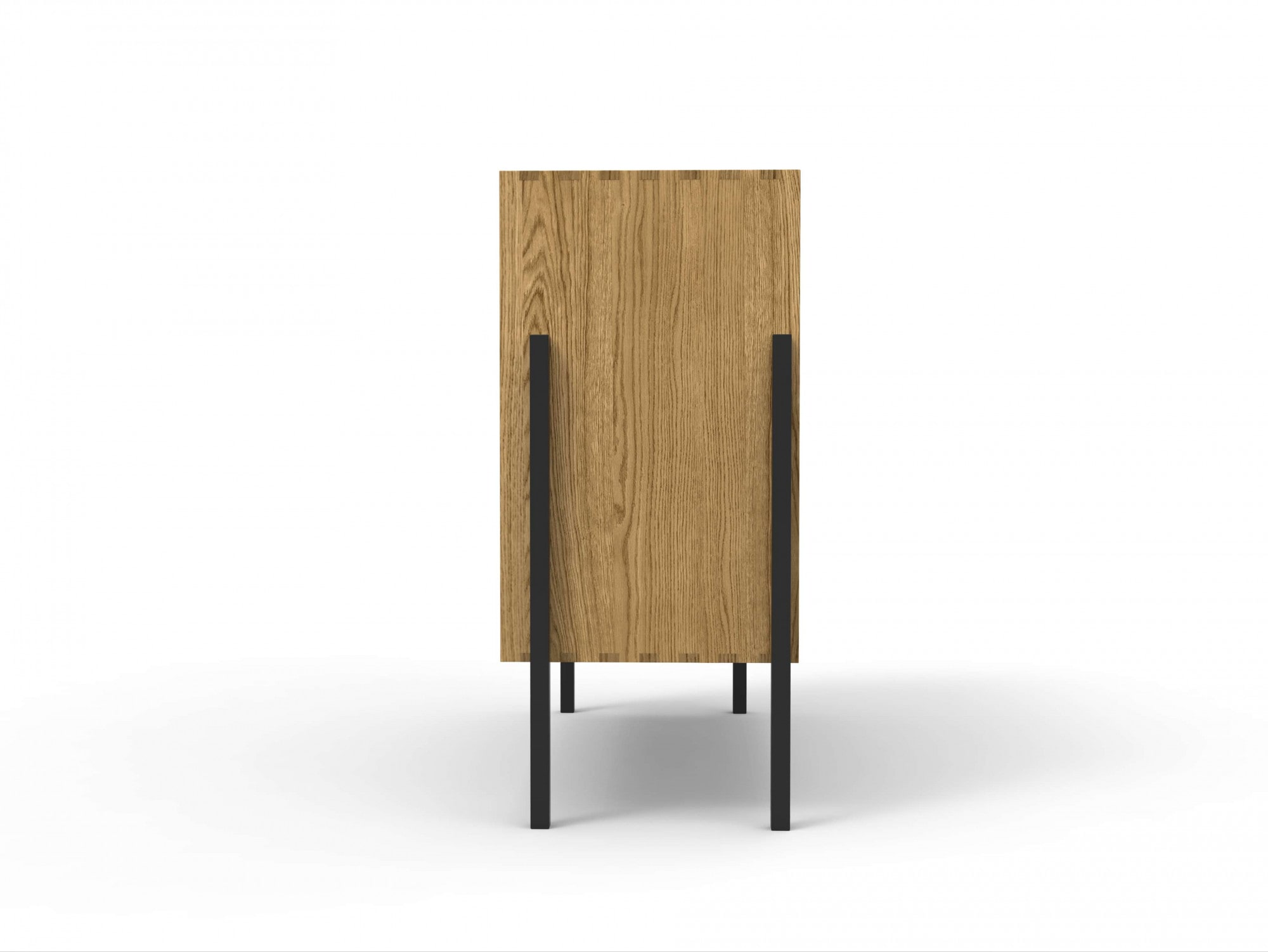 andas Sideboard »Finton«, Kommode mit 3 offenen Fächern, Korpuss aus massiver Eiche