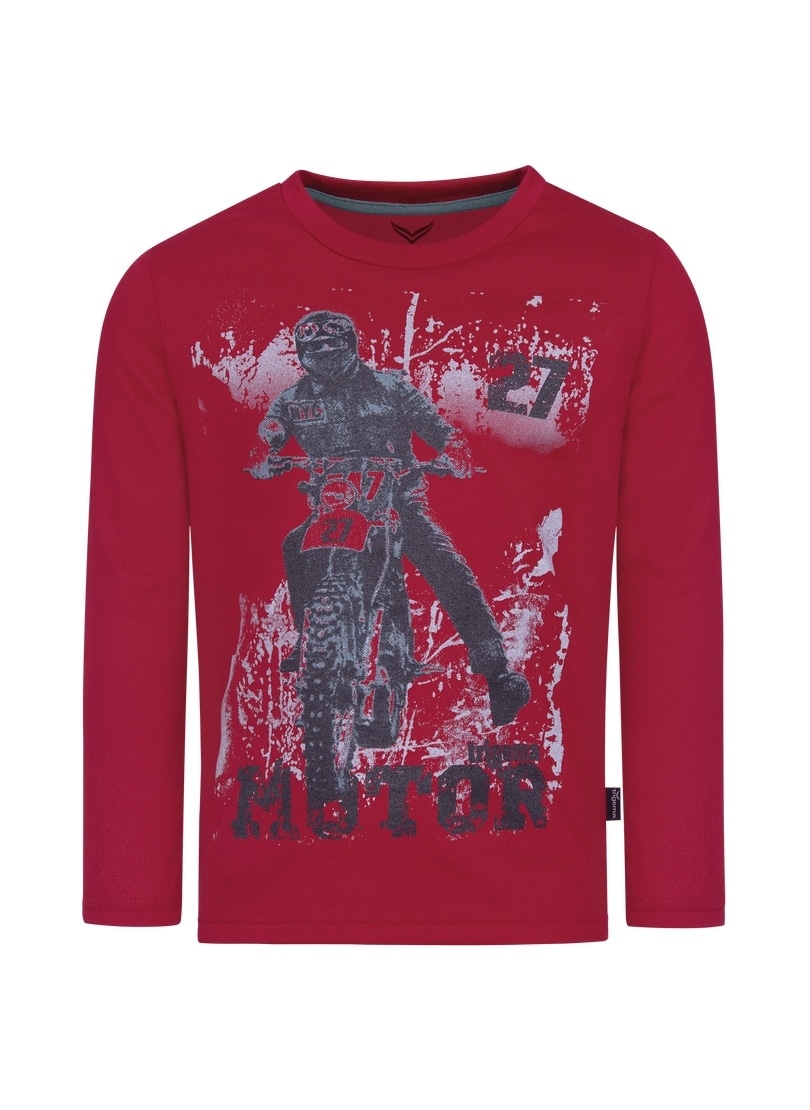 Trigema T-Shirt »TRIGEMA Langarm-Shirt mit Motorrad-Druckmotiv«, (1 tlg.)