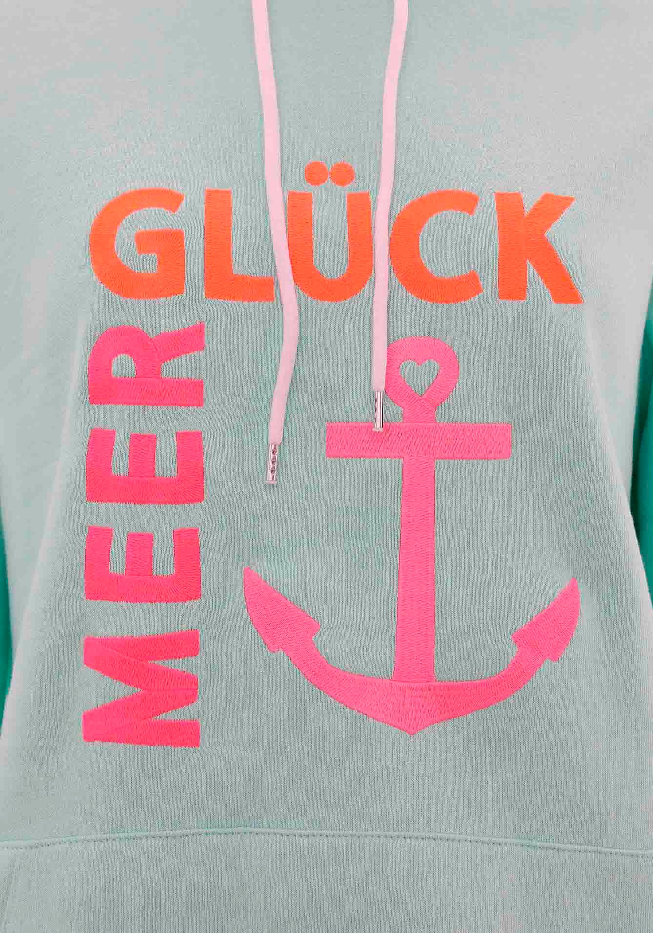 Zwillingsherz Sweatshirt , mit Kapuze, Frontprint, Rückenprint
