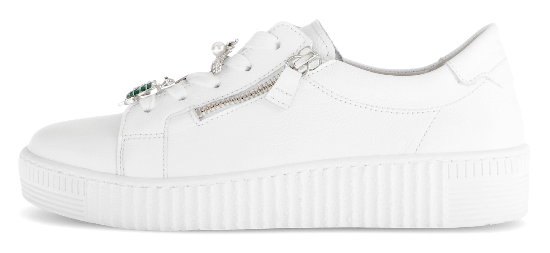 Gabor Plateausneaker, Freizeitschuh, Halbschuh, Schnürer mit edlen Schmuck-Motiven