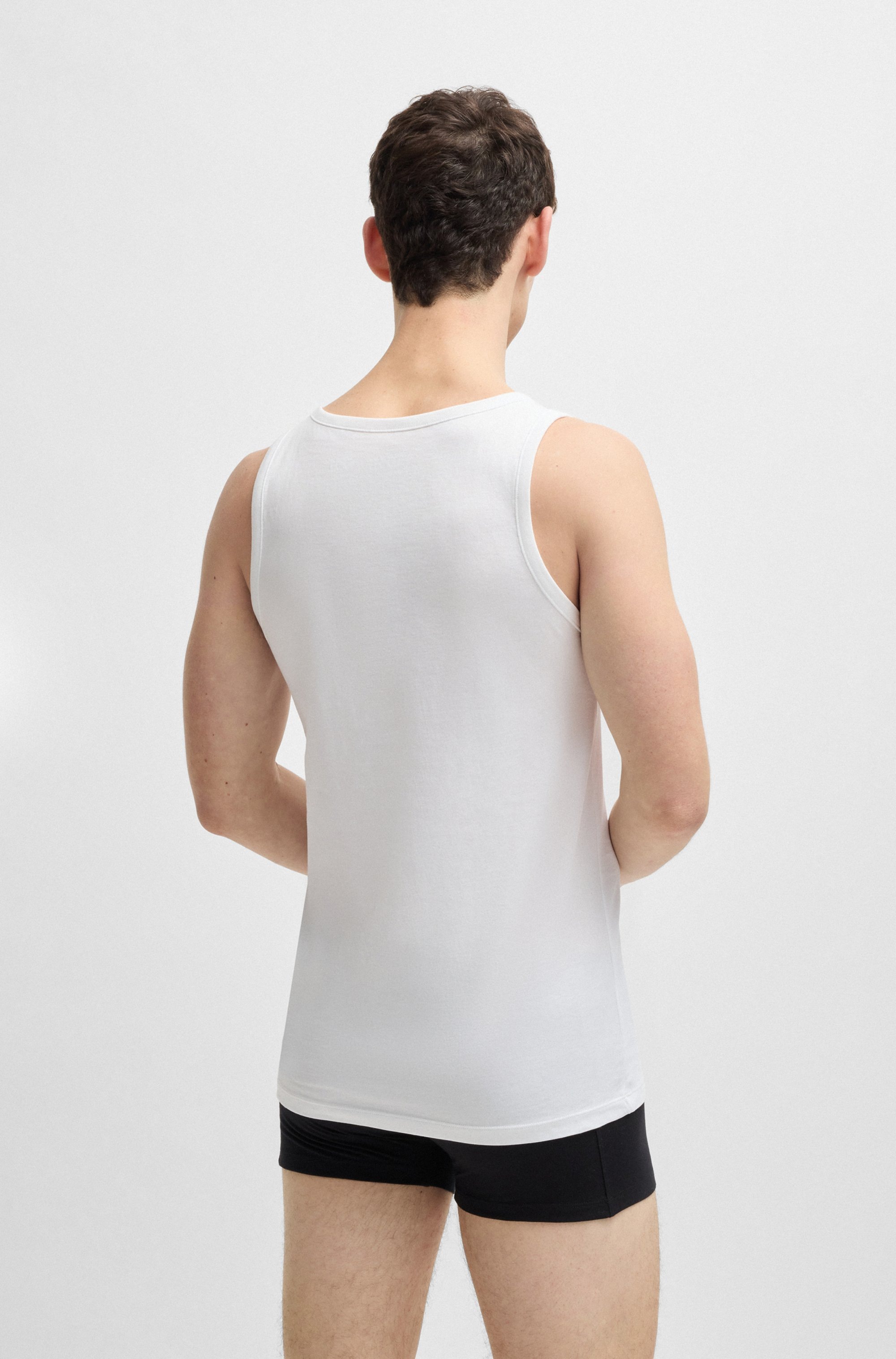 BOSS Unterhemd »Tank Top 3P CO«, (Packung, 3 St.), mit Rippbündchen
