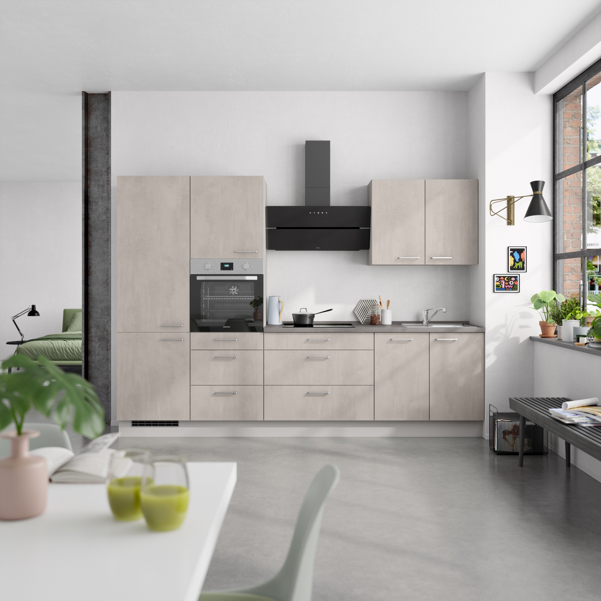 nobilia® Küchenzeile »"Riva II"« vormontiert, Ausrichtung wählbar, Breite 300 cm, wahlw. mit E-Geräten