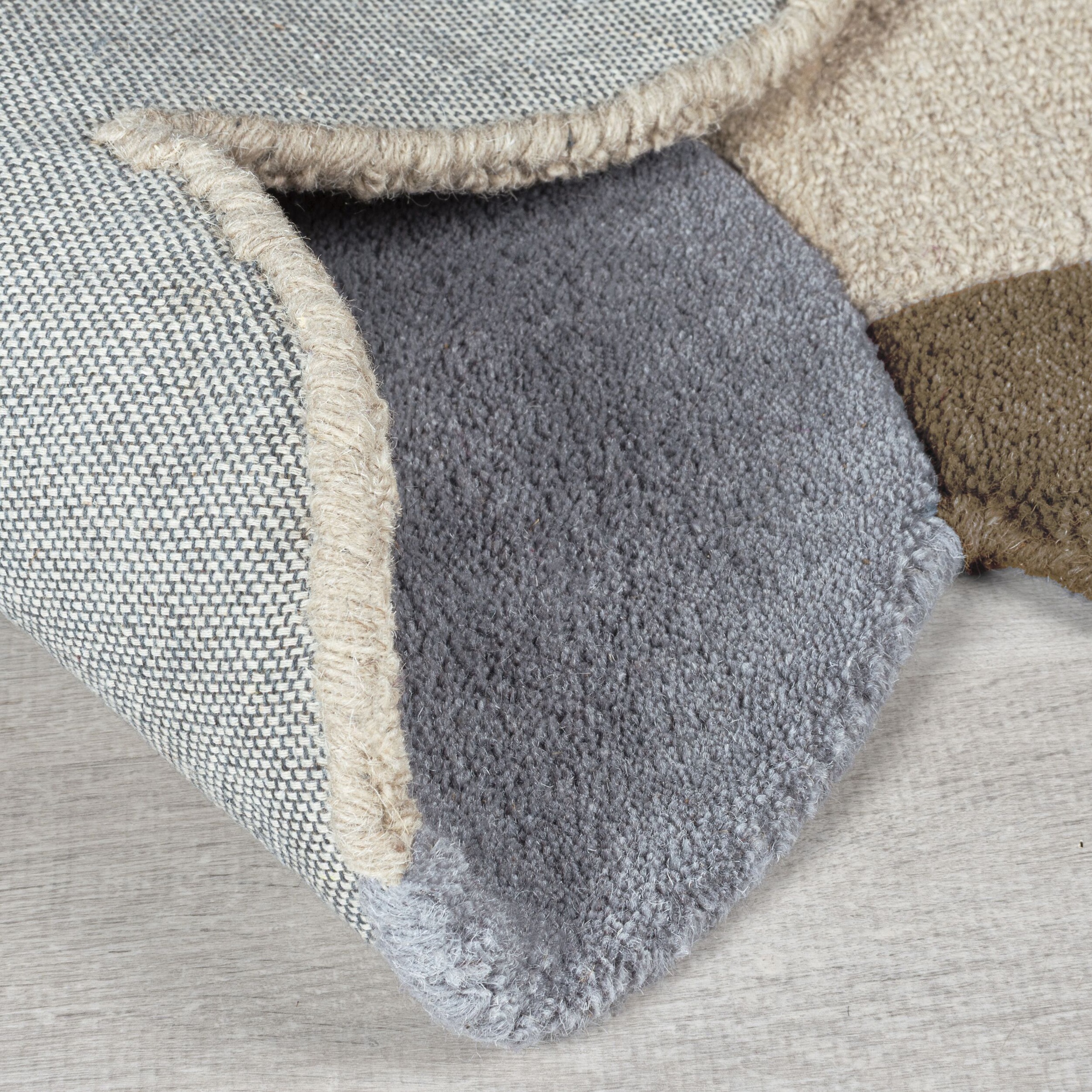 FLAIR RUGS Wollteppich »Mia Scallop«, rechteckig, 12 mm Höhe, in Jakobsmusc günstig online kaufen