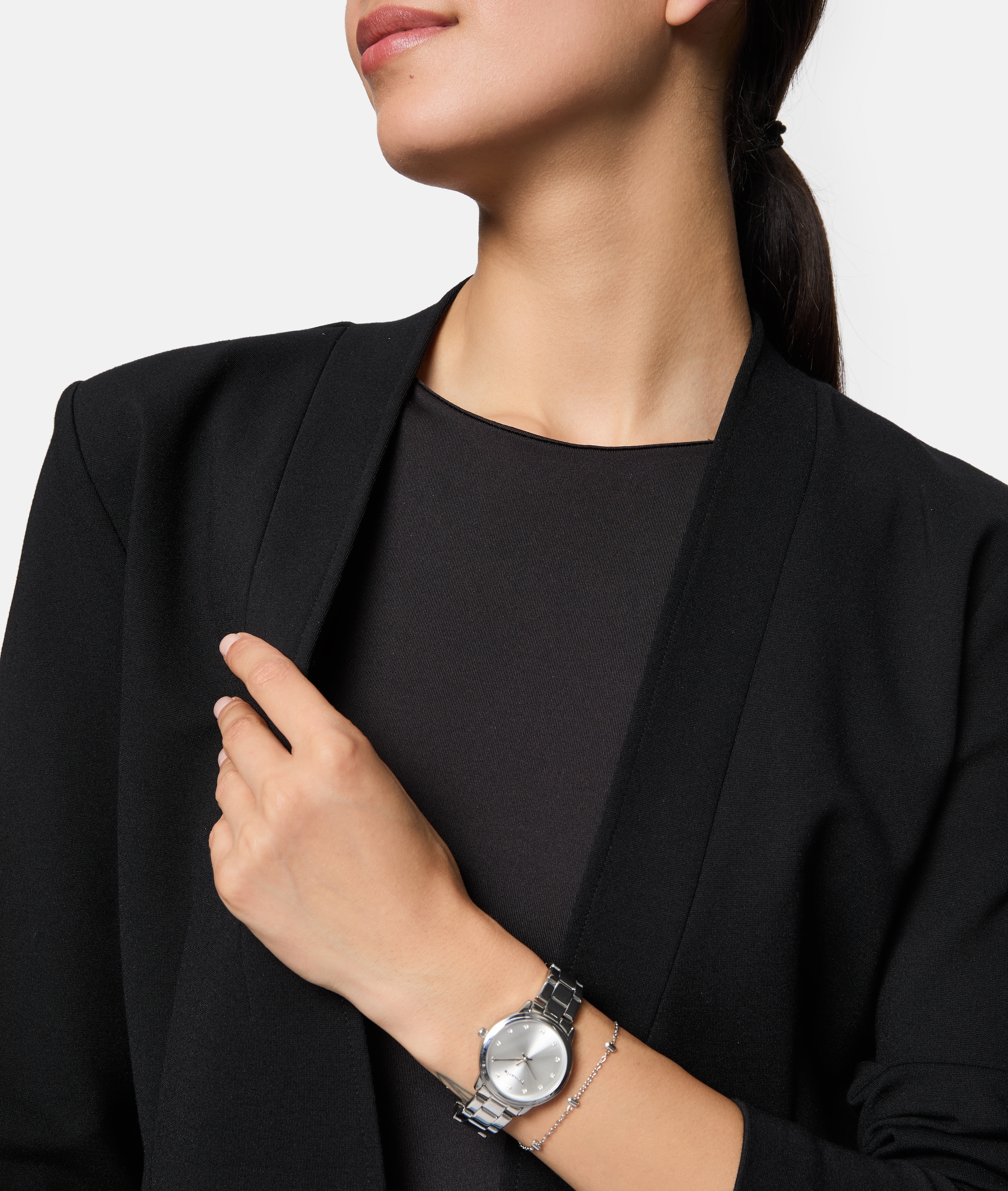 Tamaris Quarzuhr »The Elegance« Armbanduhr, Damenuhr, Edelstahlarmband, analog, Glassteine
