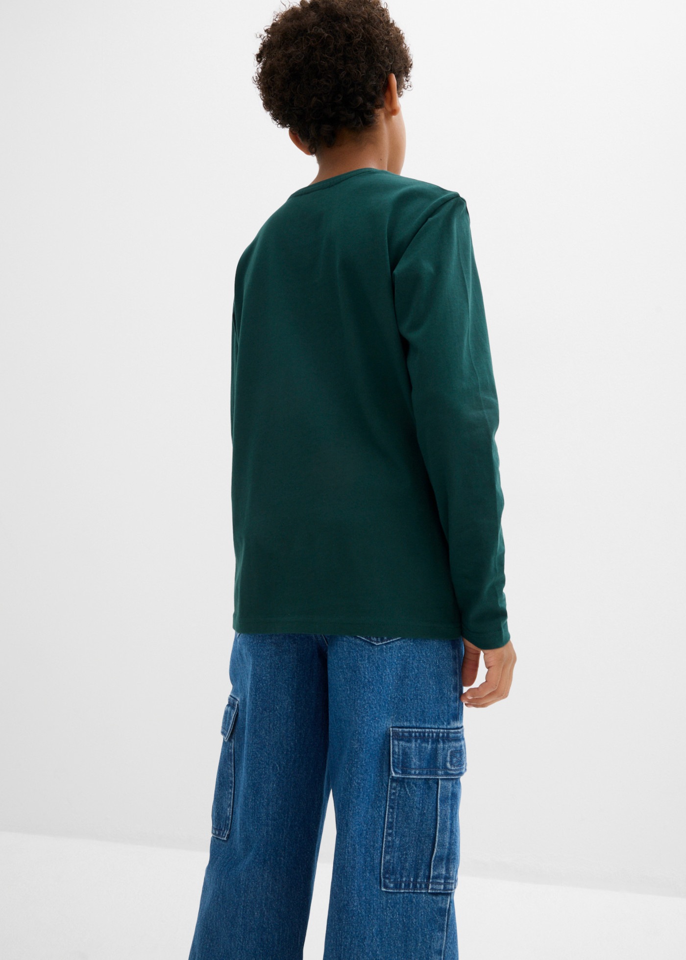 bonprix Langarmshirt Packung, 3 für Kinder, im praktischen Dreierpack, aus Baumwolle und Viskose