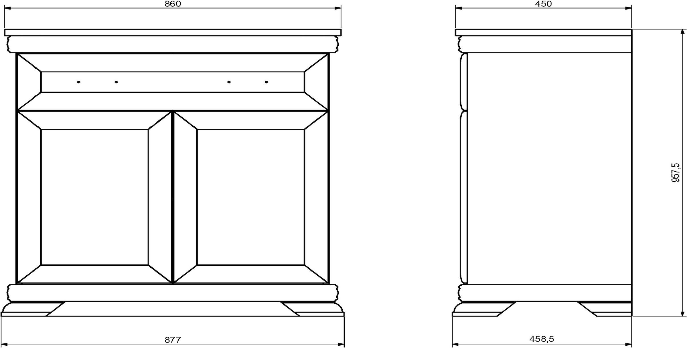 Home affaire Kommode »Royal«, Breite ca. 88 cm