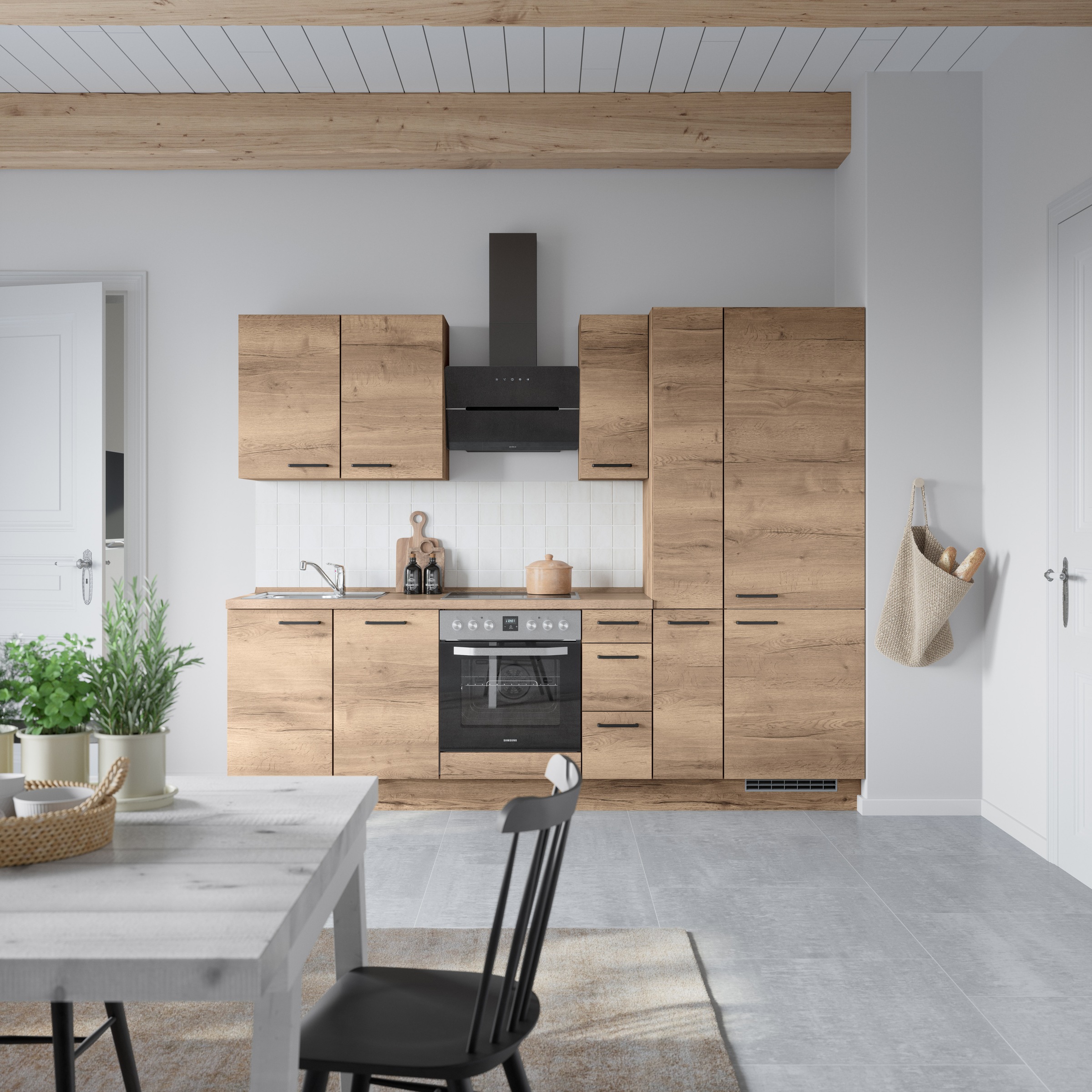 nobilia® Küchenzeile »"Structura II"«, vormontiert, Ausrichtung wählbar, Br günstig online kaufen