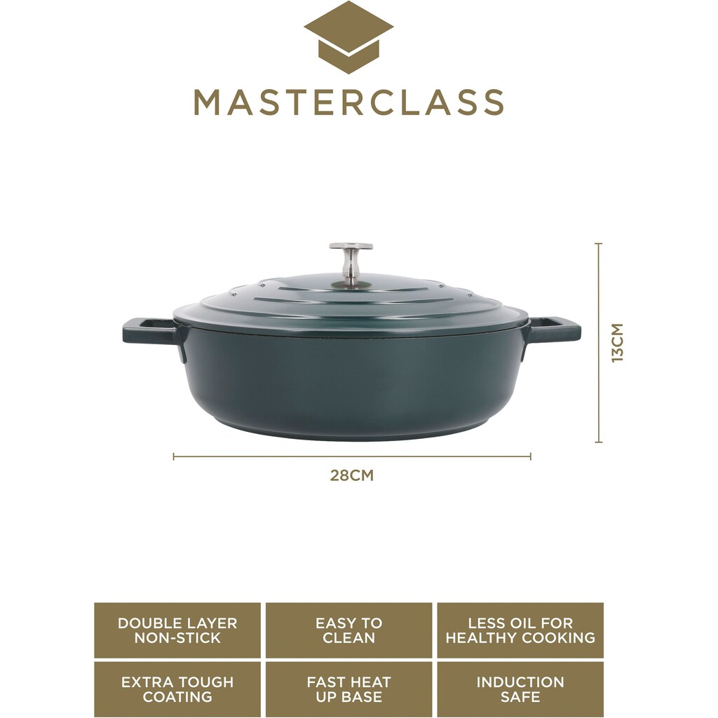 Master Class Kasserolle »MasterClass«, Aluminiumguss, flach, 2,5 L, ultraleicht, kratzfeste Antihaftbeschichtung, Induktion