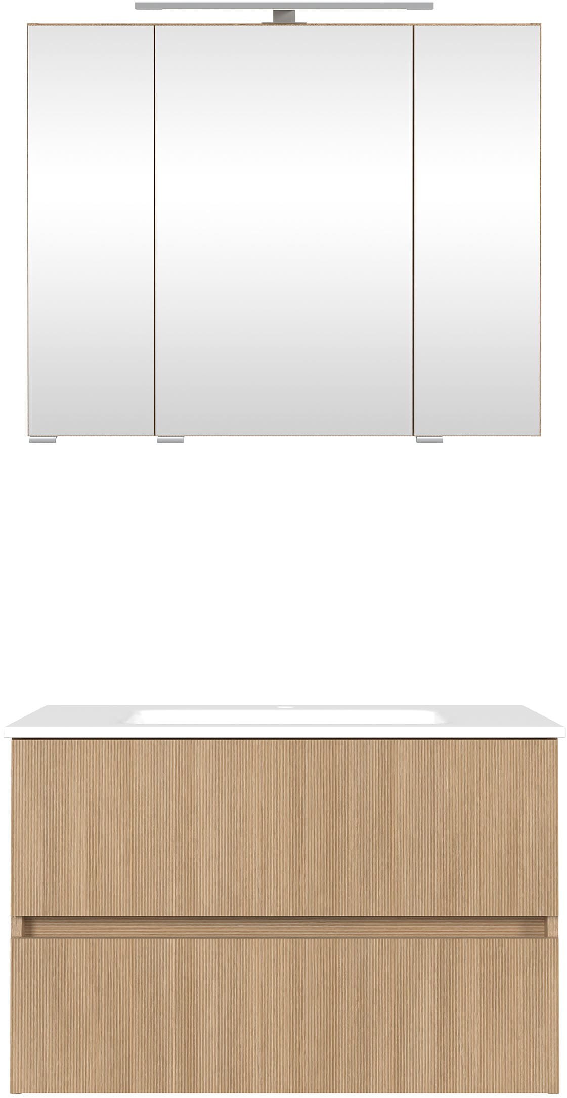 welltime Badmöbel-Set »80 cm breit, Badmöbel mit LED-Beleuchtung«, Held Möb günstig online kaufen