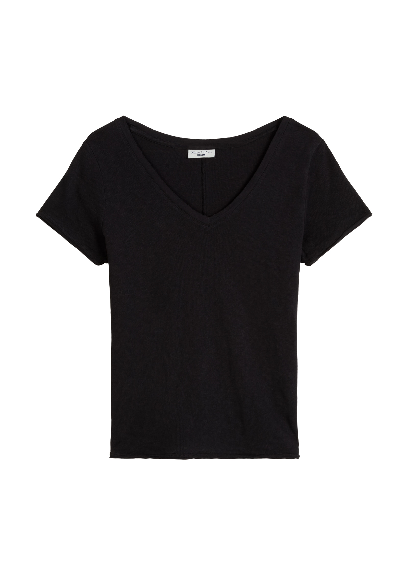 Marc O'Polo DENIM T-Shirt mit  abgerundetem V-Neck