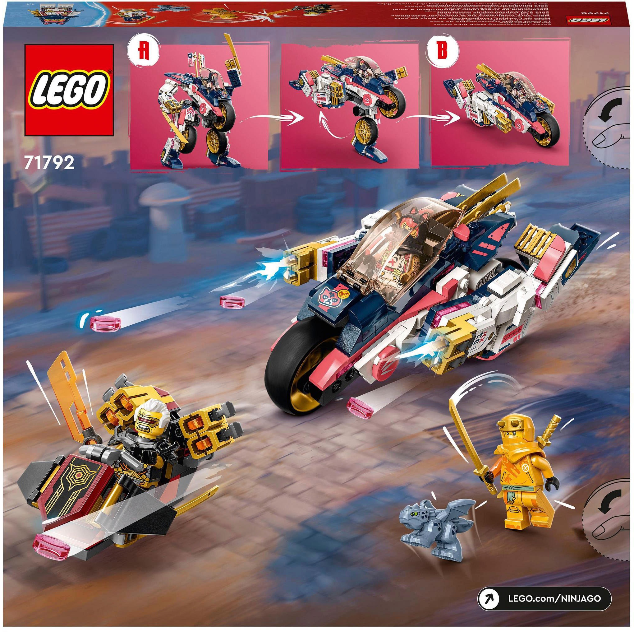 LEGO® Konstruktionsspielsteine »Soras Mech-Bike (71792), LEGO® NINJAGO«, (384 St.), Made in Europe