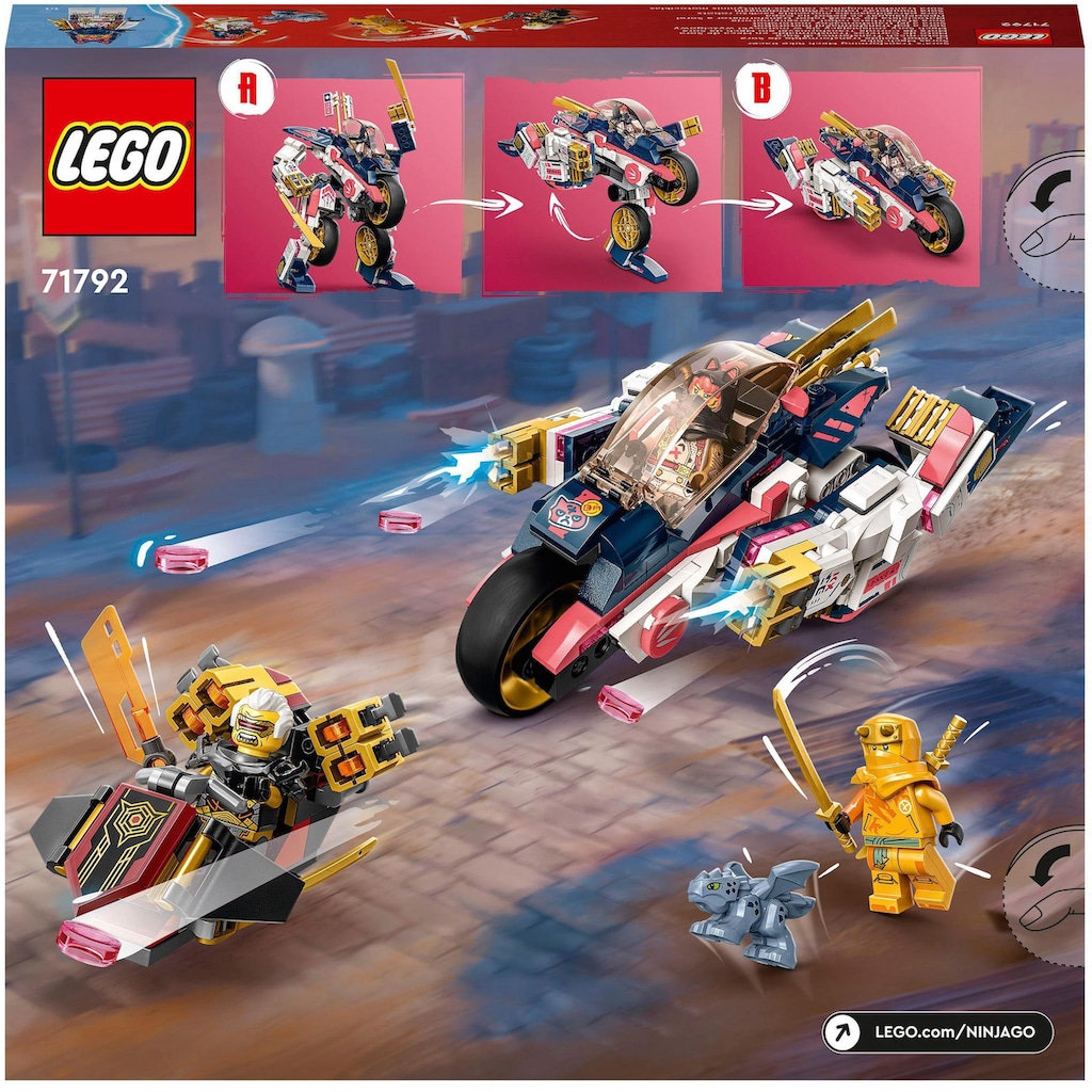 LEGO® Konstruktionsspielsteine »Soras Mech-Bike (71792), LEGO® NINJAGO«, (384 St.)