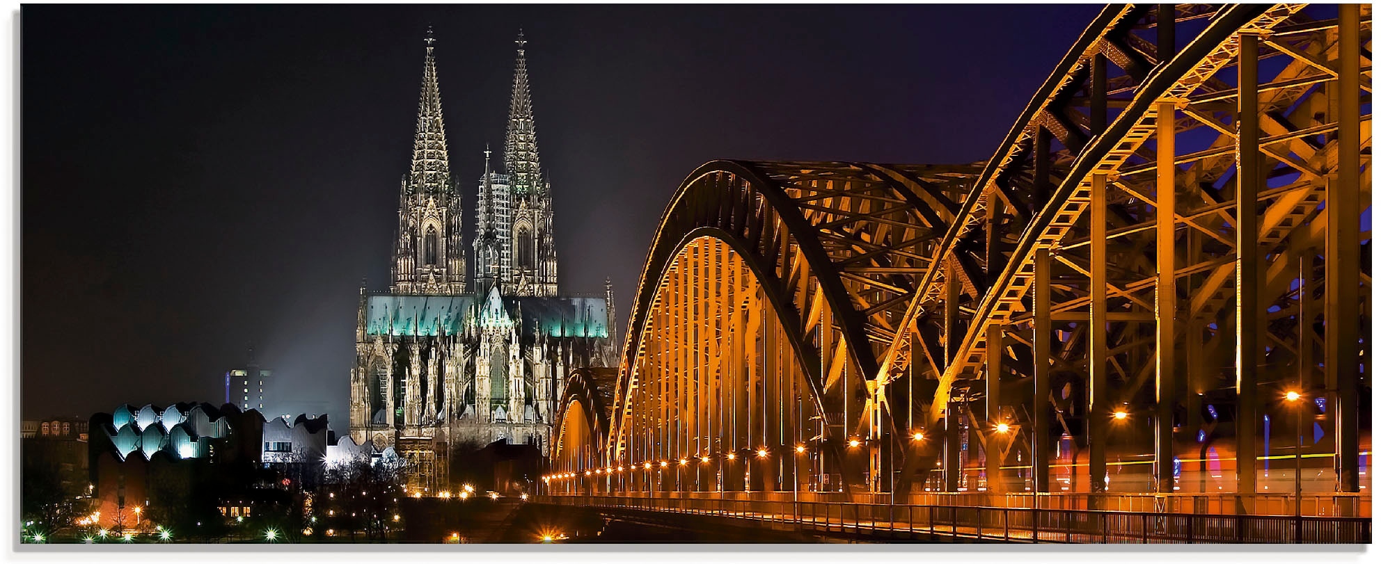 Artland Glasbild "Kölner Dom mit Brücke", Deutschland, (1 St.), in verschie günstig online kaufen