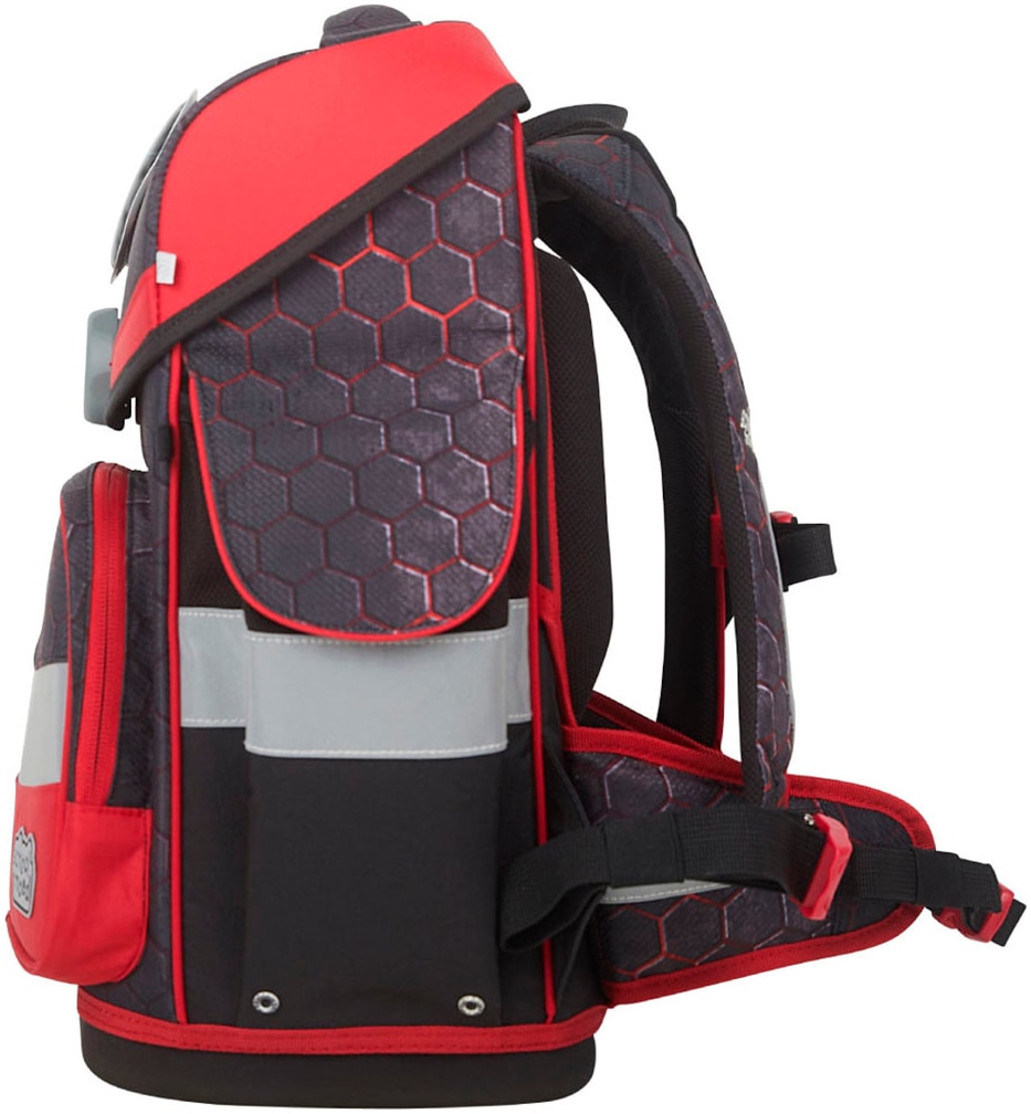 SCHOOL-MOOD® Schulranzen »Timeless, Mika (Drache)«, retroreflektierende Flächen, mit LED-Patchy; aus recyceltem Material