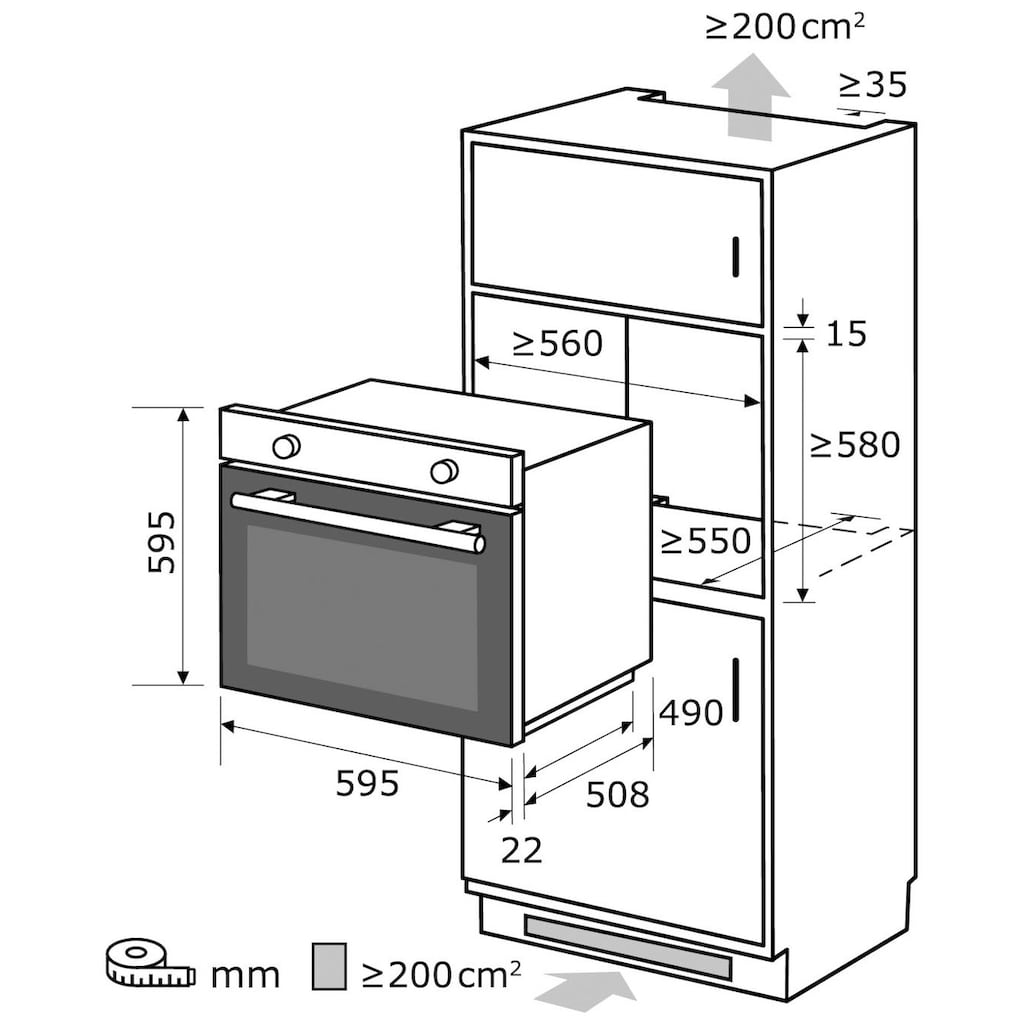 exquisit Backofen »EBE 65-1H«, EBE65-1H