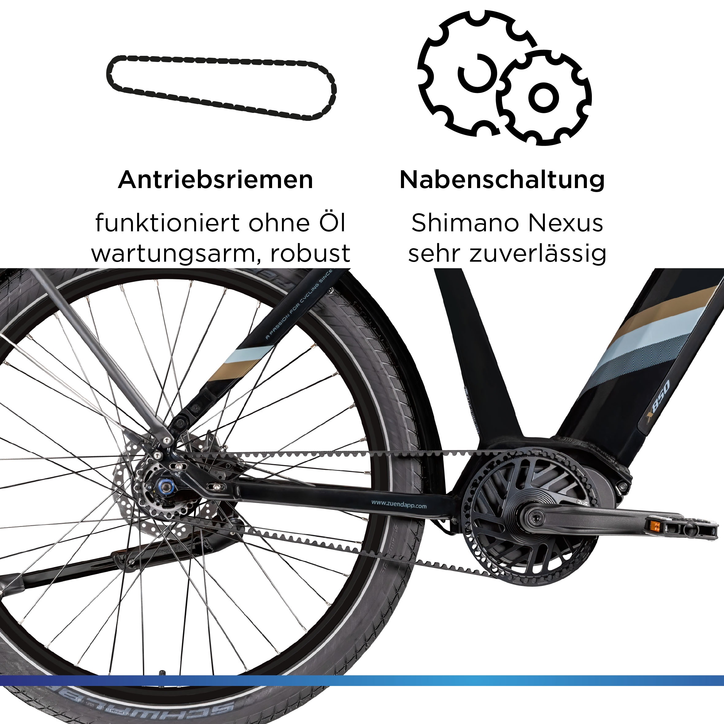 Zündapp E-Bike »X850«, 7 Gang, Mittelmotor 250 W