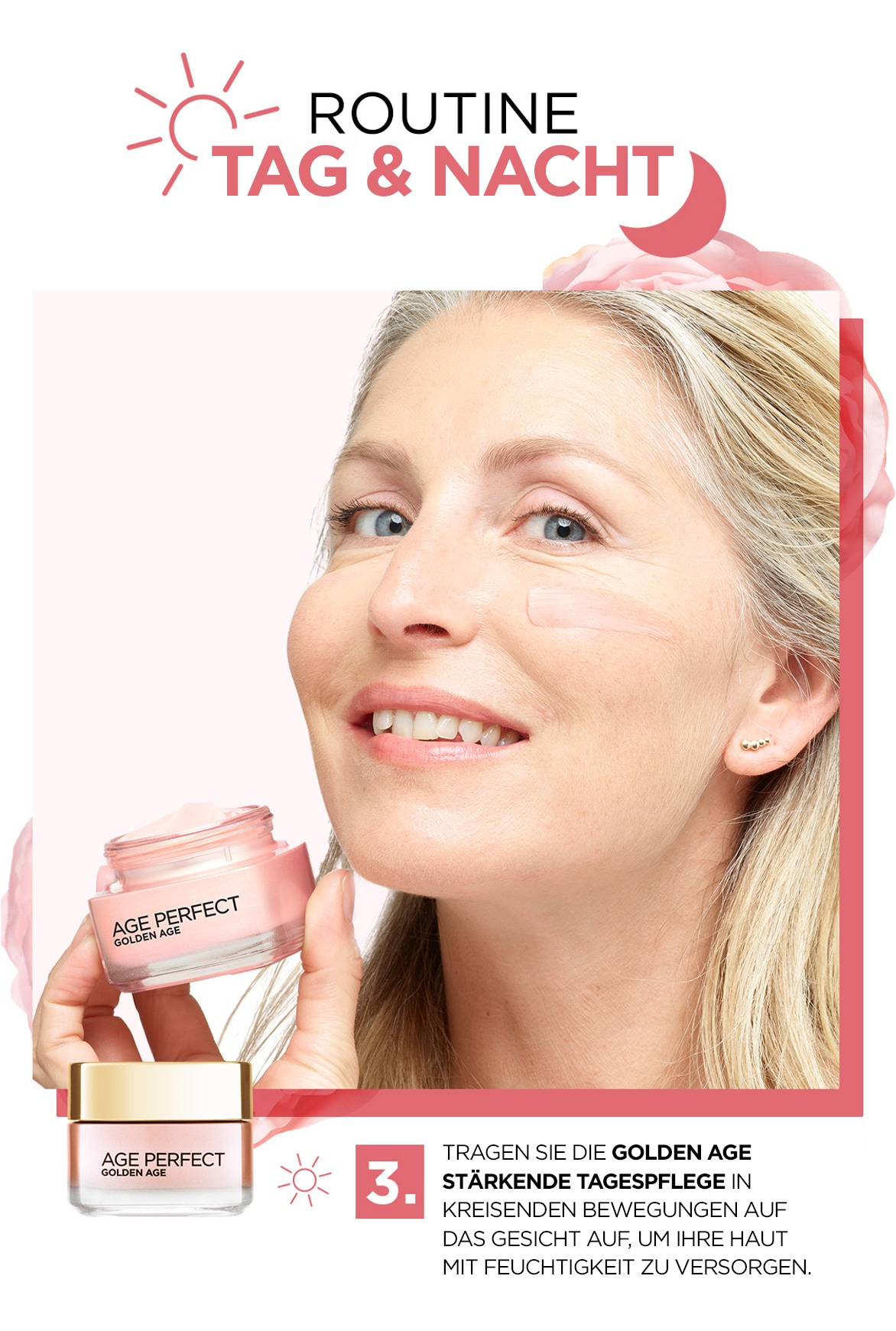 L'ORÉAL PARIS Tagescreme »AGE PERFECT GOLDEN AGE ROSÉ-TAGESPFLEGE« für reife Haut, mit Calcium und Vitamin B3, strafft die Haut
