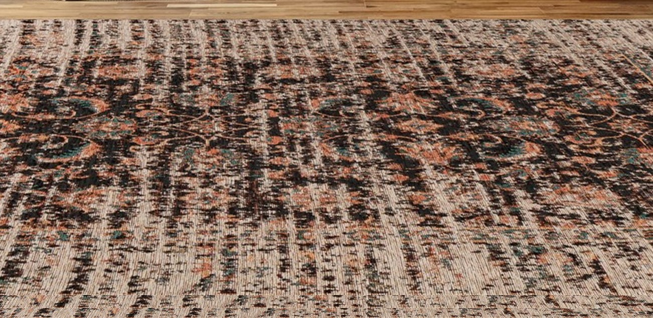 Padiro Teppich »Charme 225«, rechteckig, 5 mm Höhe, Chenille Flachgewebe im günstig online kaufen