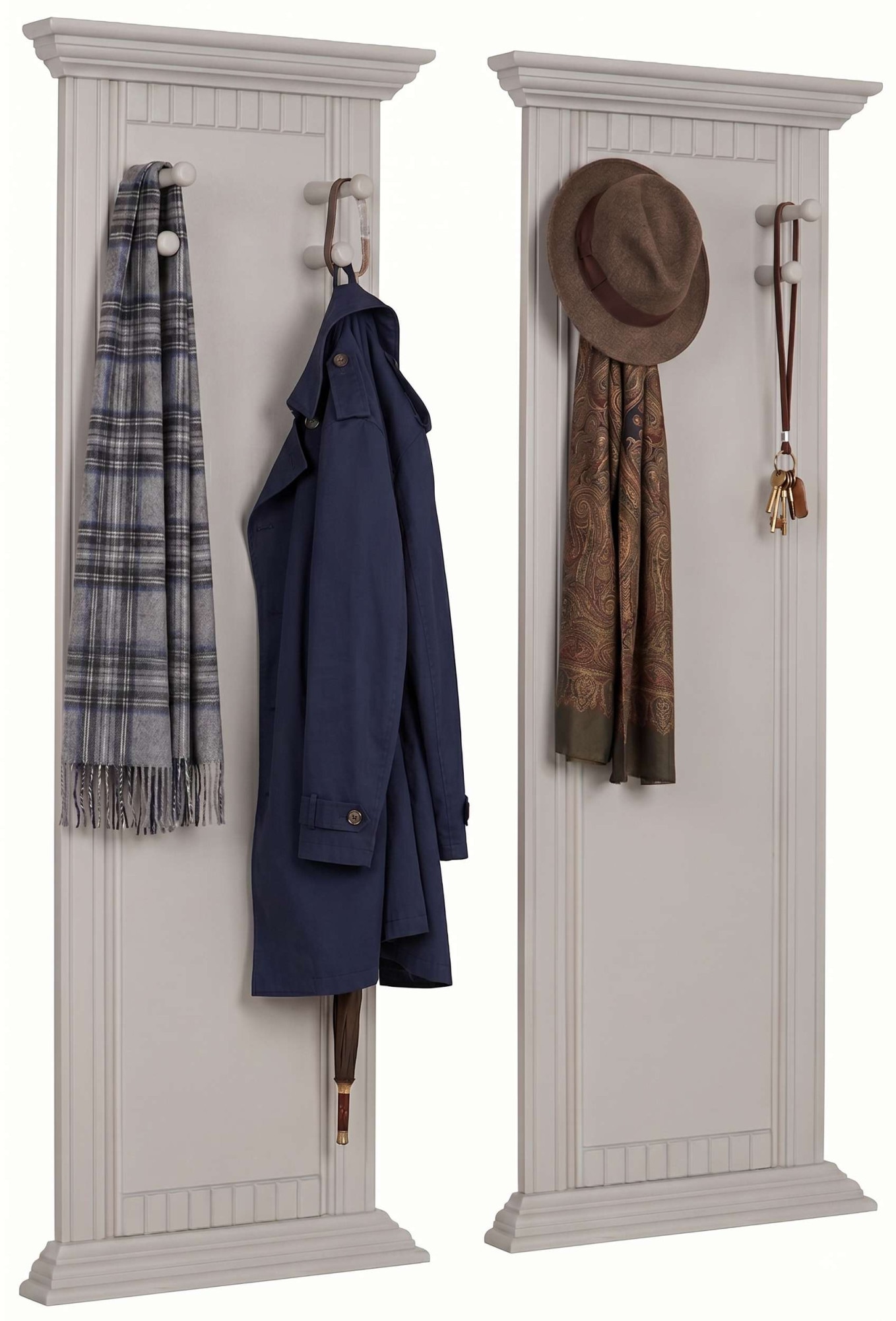 OTTO home Garderobenpaneel »Rustic, Set aus 2 Paneelen, Landhausstil« 2 Stk. tlg. aus massiver Kiefer, mit dekorativen Fräsungen