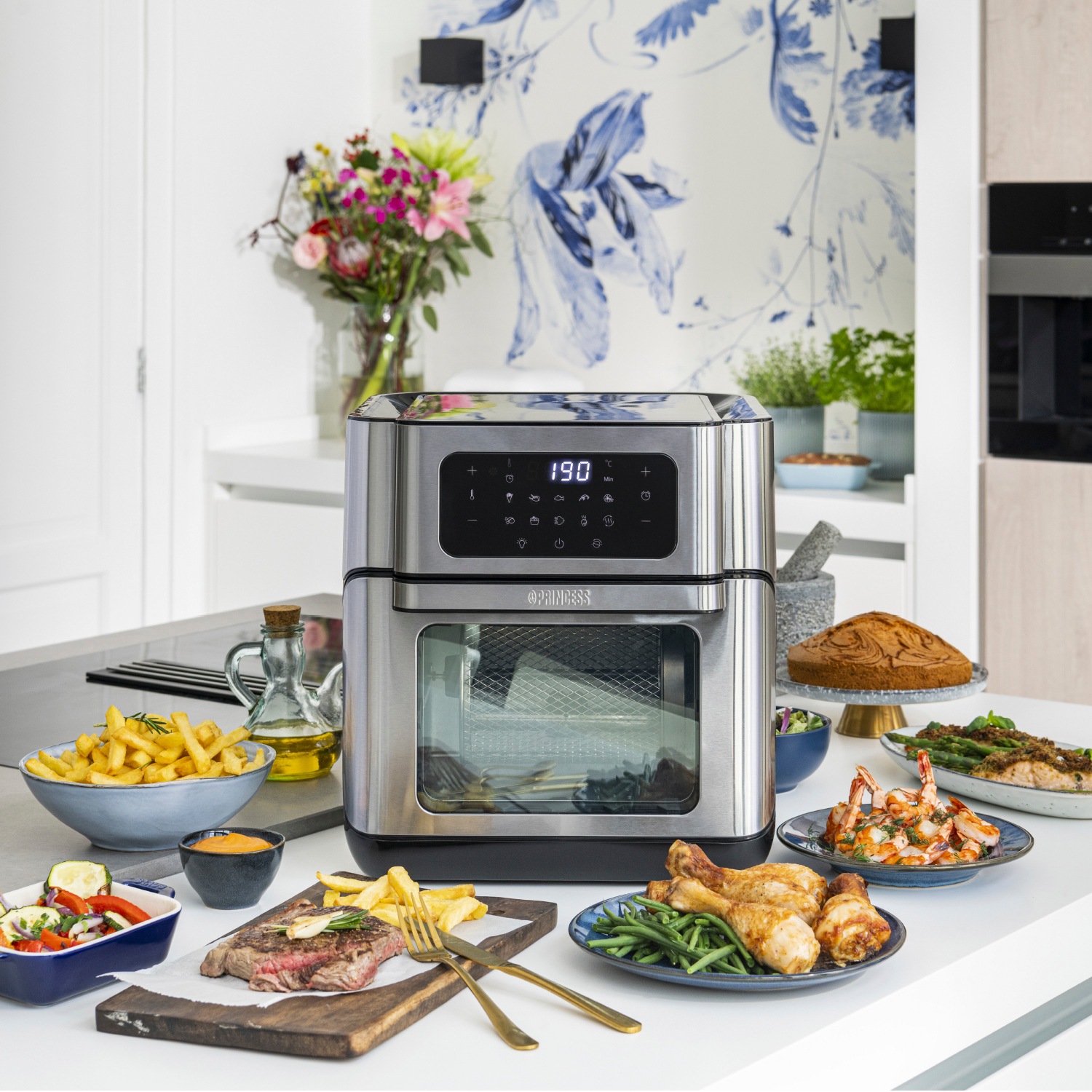 PRINCESS Heißluftfritteuse »182065«, 1500 W, Fassungsvermögen 10 l, inkl. R günstig online kaufen