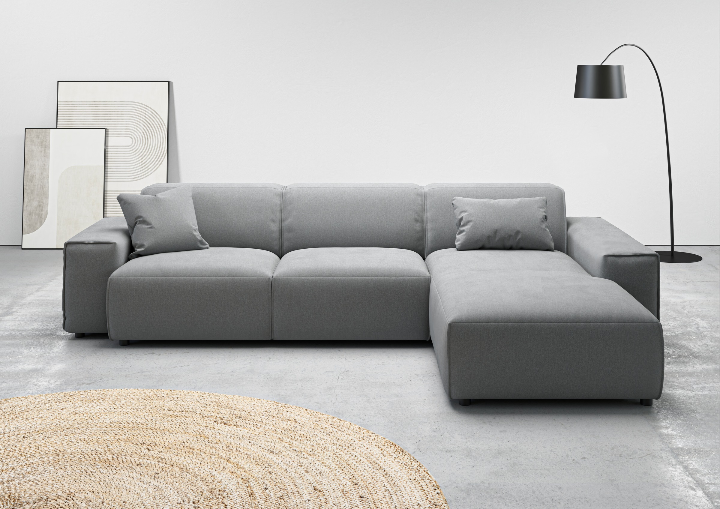 andas Ecksofa »Glimminge auch in Breitcord, Feincord, Bouclé + Easy care-Bezug«, L-Form, Breite 294, Zierkissen