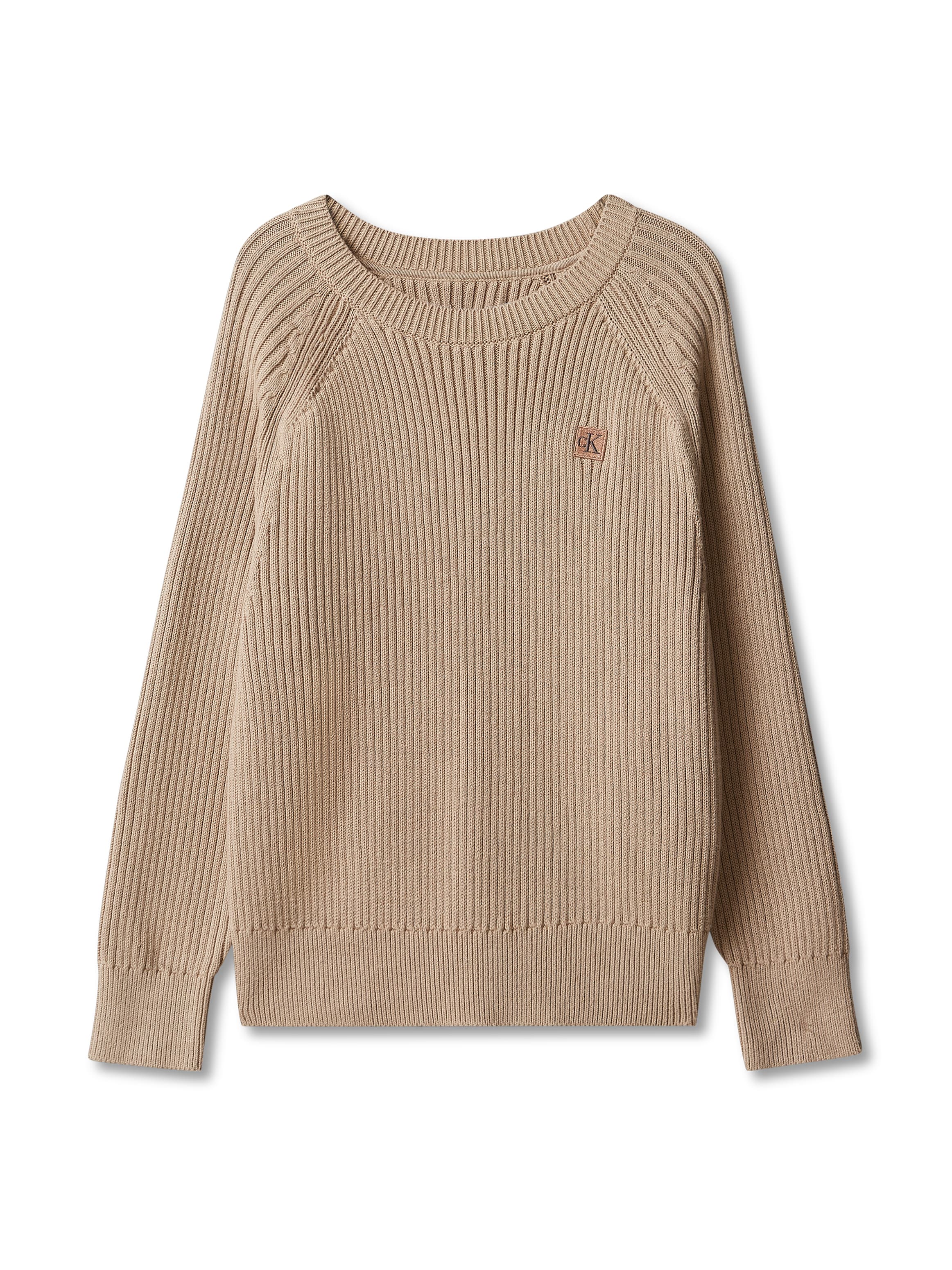Calvin Klein Jeans Strickpullover Raglanärmel, Regular Fit, reine Baumwolle