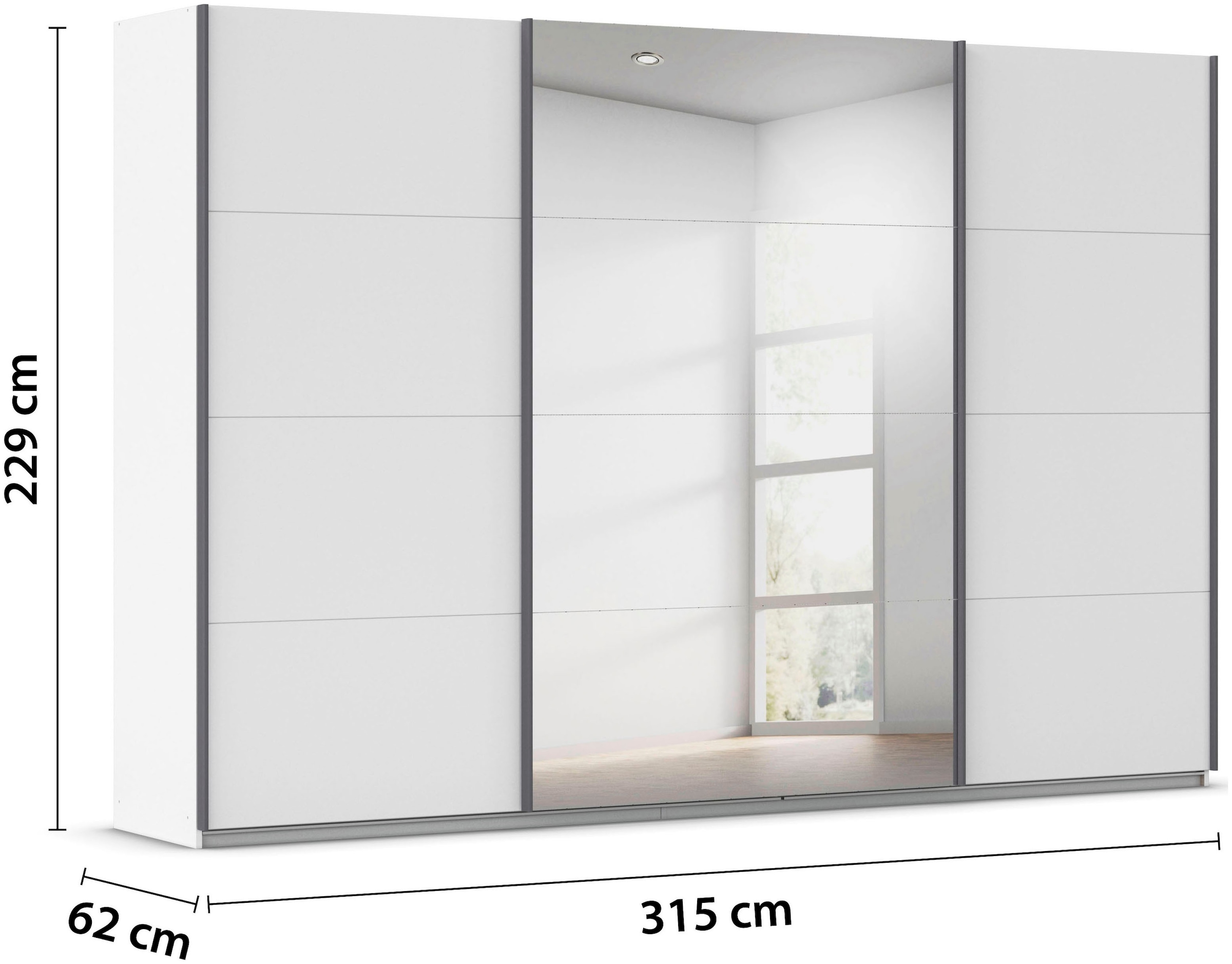 rauch Schwebetürenschrank »Kleiderschrank Schrank OTTO´S CHOICE Garderobe AGORDO«, (in zwei Griff-Farben), Top Innenausstattung, in 4 Breiten und 2 Höhen MADE IN GERMANY