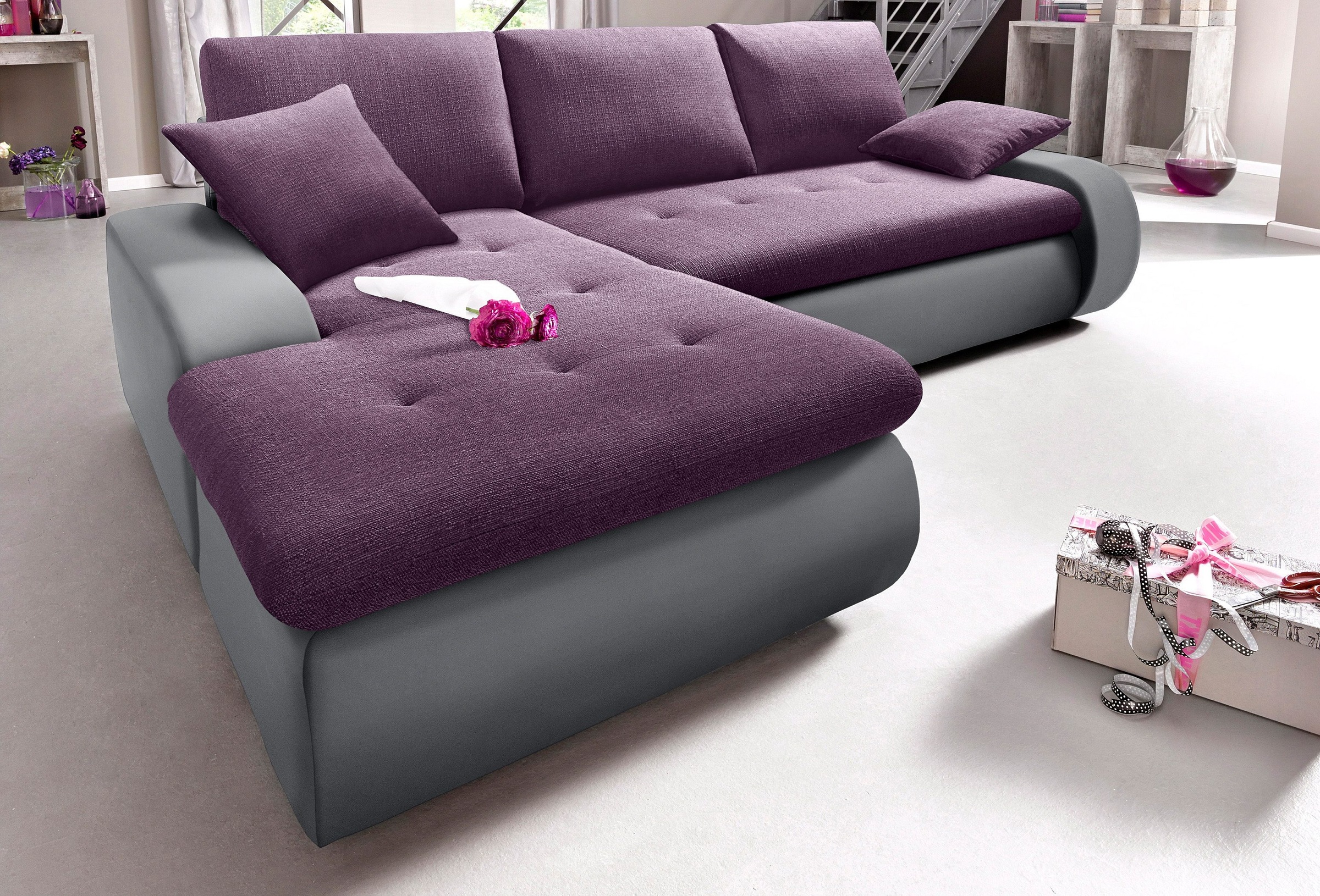 TRENDMANUFAKTUR Ecksofa »Indie, modern und bequem, Materialmix, OTTOs Choic günstig online kaufen