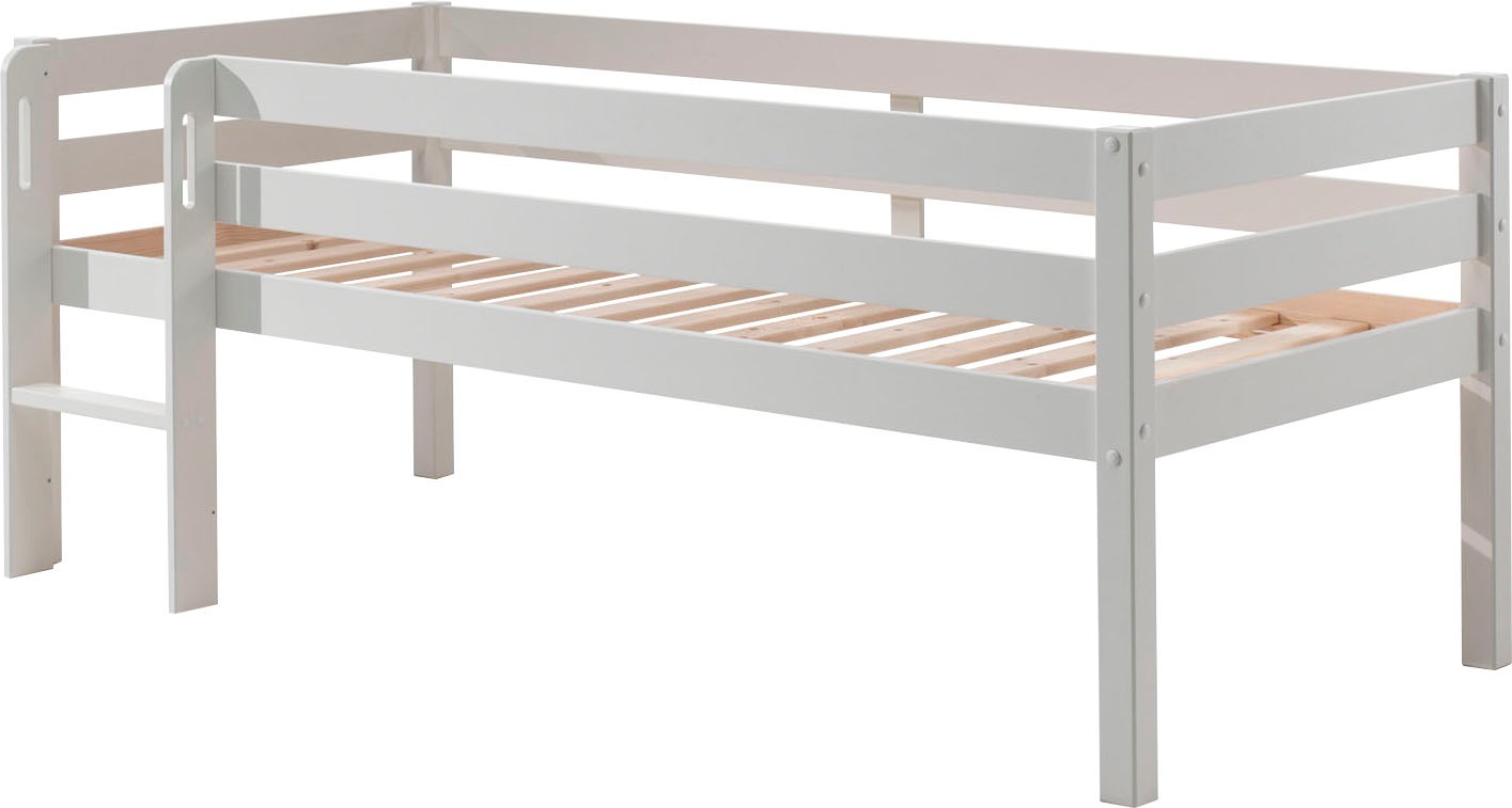 Vipack Spielbett »Pino, Kiefer Massiv, Liegefläche 90/200, Made In Europe« Inkl. Leiter, Absturzschutz, 2 Farben Zur Auswahl, Inkl. Rolllattenrost,