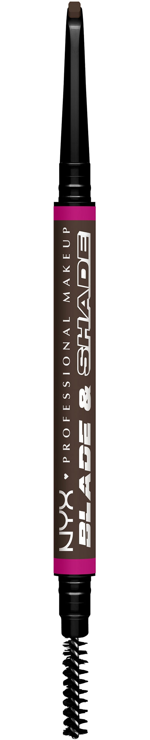 NYX PROFESSIONAL MAKEUP Augenbrauenpflege »BLADE & SHADE NANO AUGENBRAUENSTIFT« zweiseitige Spitze, integrierte Bürste, wischfest.