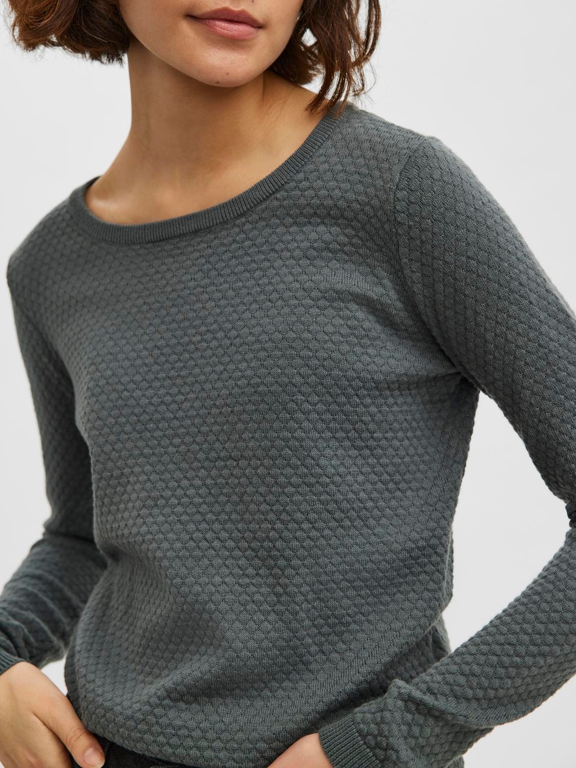 Vero Moda Rundhalspullover »VMCARE STRUCTURE LS O-NECK BLOU NOOS«, mit Strukturmuster