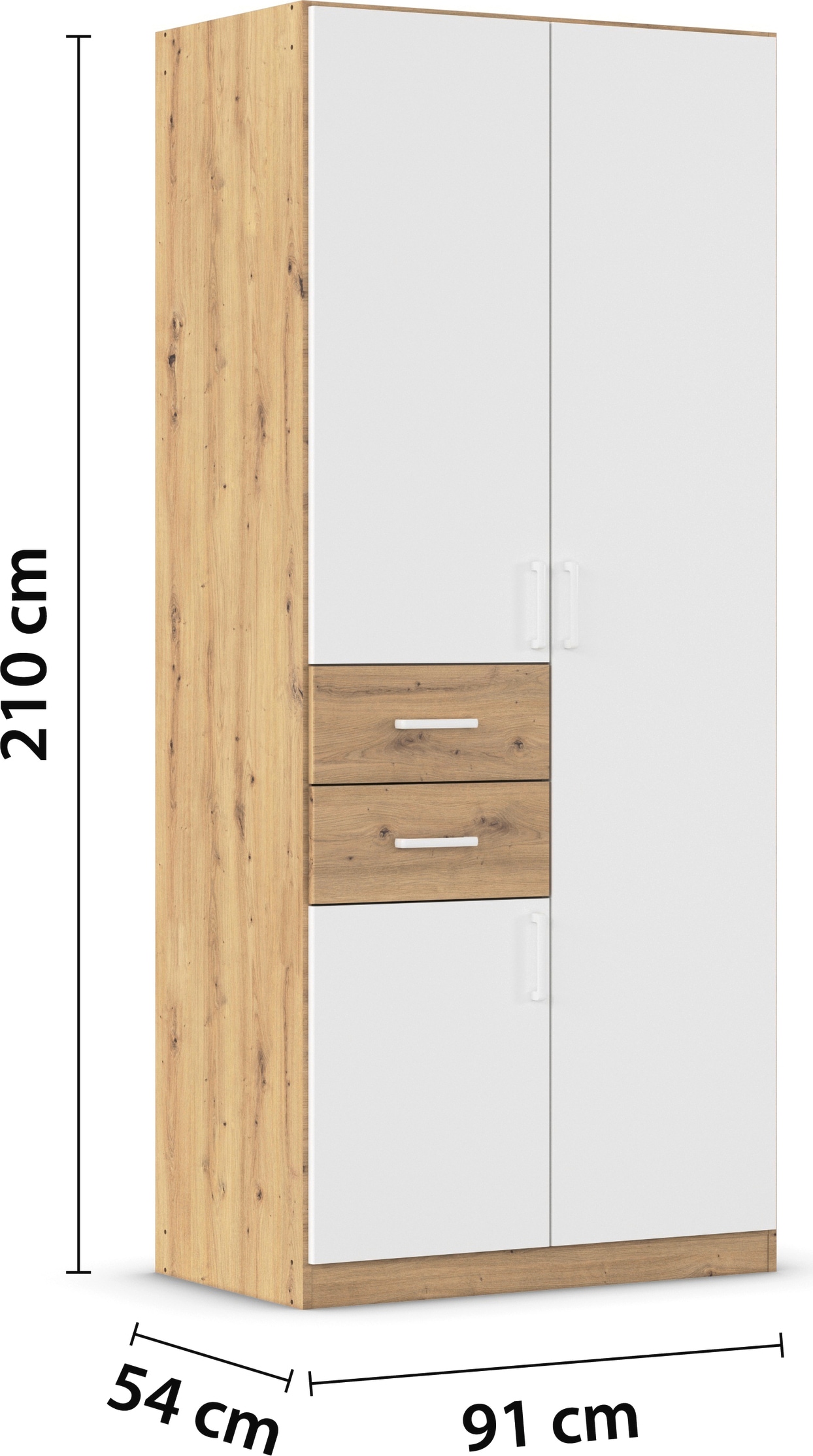 rauch Drehtürenschrank »Kleiderschrank Schrank Garderobe MAIKA mit Dekor-Front«, 2 Schubladen, in verschiedenen Breiten, Höhen, Farben, MADE IN GERMANY