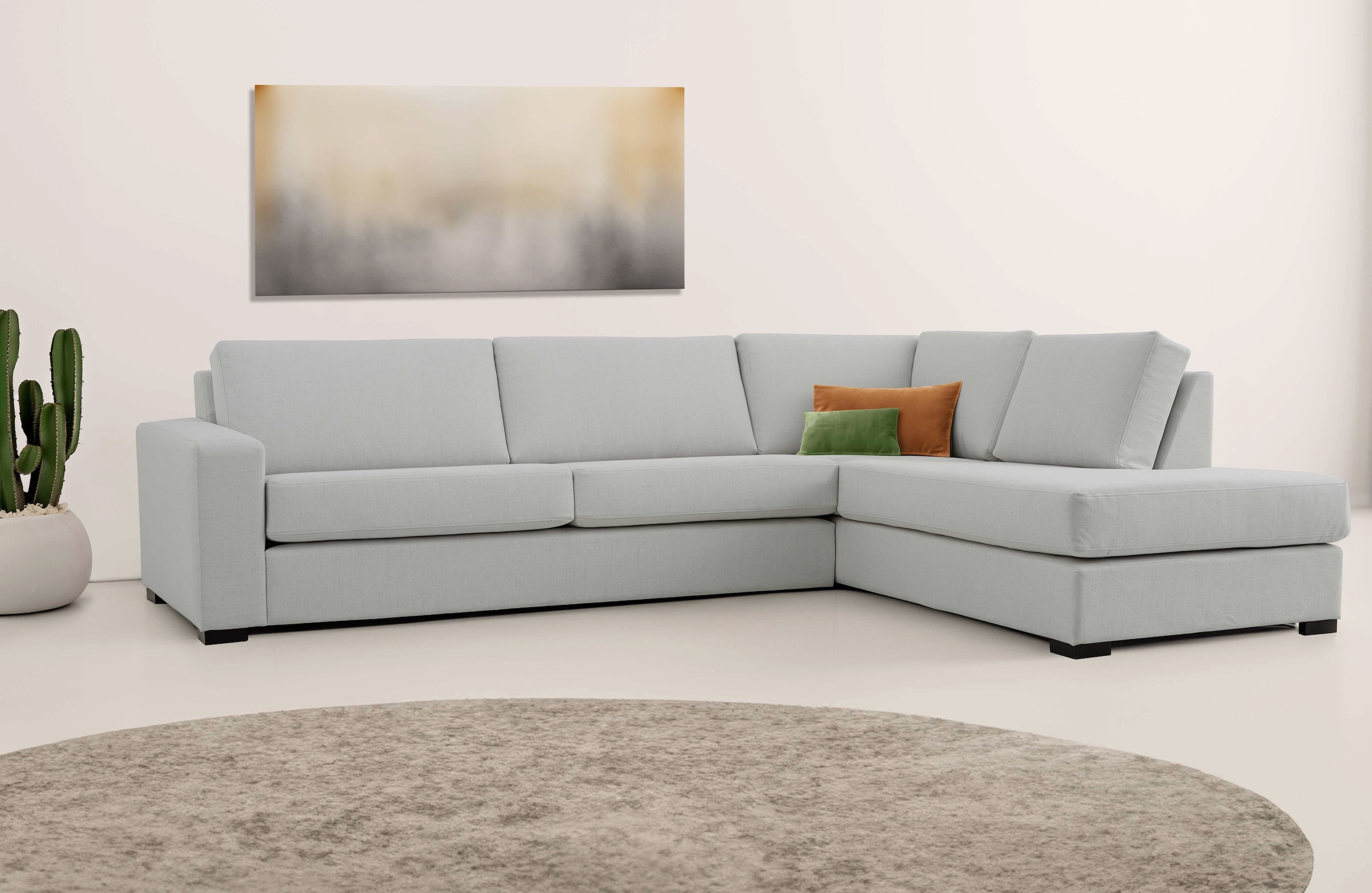 Home affaire Ecksofa »Branwell«, Breite 304 cm, Struktur fein, mit Wellenunterfederung