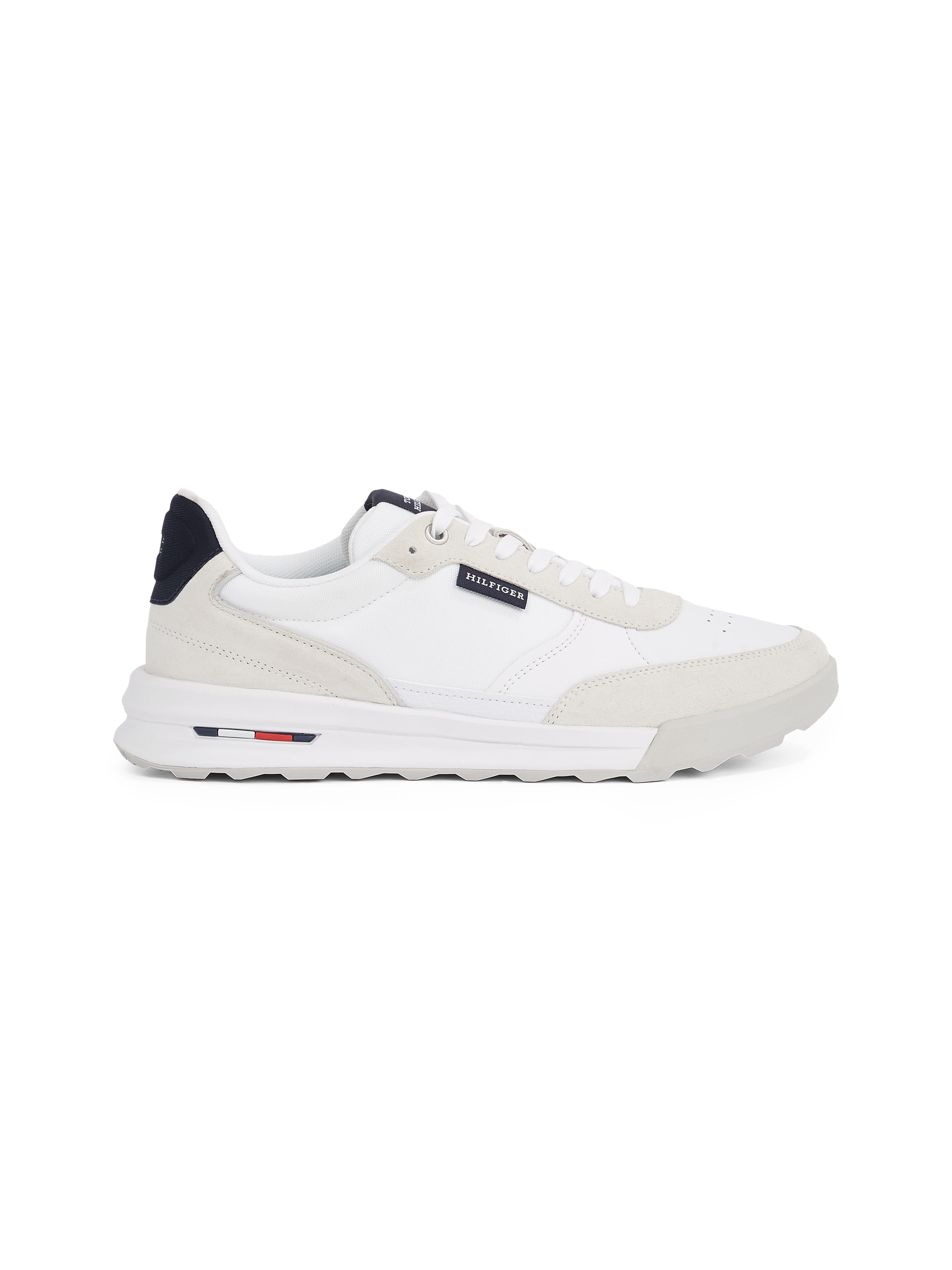 Tommy Hilfiger Sneaker »RETRO RUNNER MIX RWB«, Freizeitschuh, Halbschuh, Schnürschuh mit gepolstertem Schaftrand