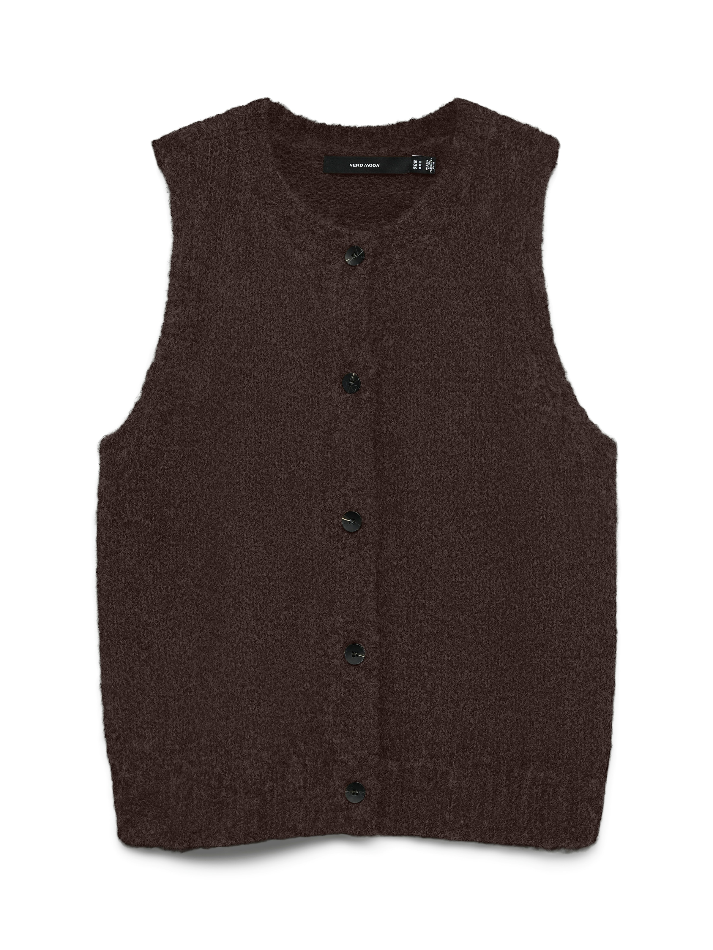 Vero Moda Strickweste »VMNOVAH SL O-NECK BUTTON VEST NOOS« Materialmix, loose fit