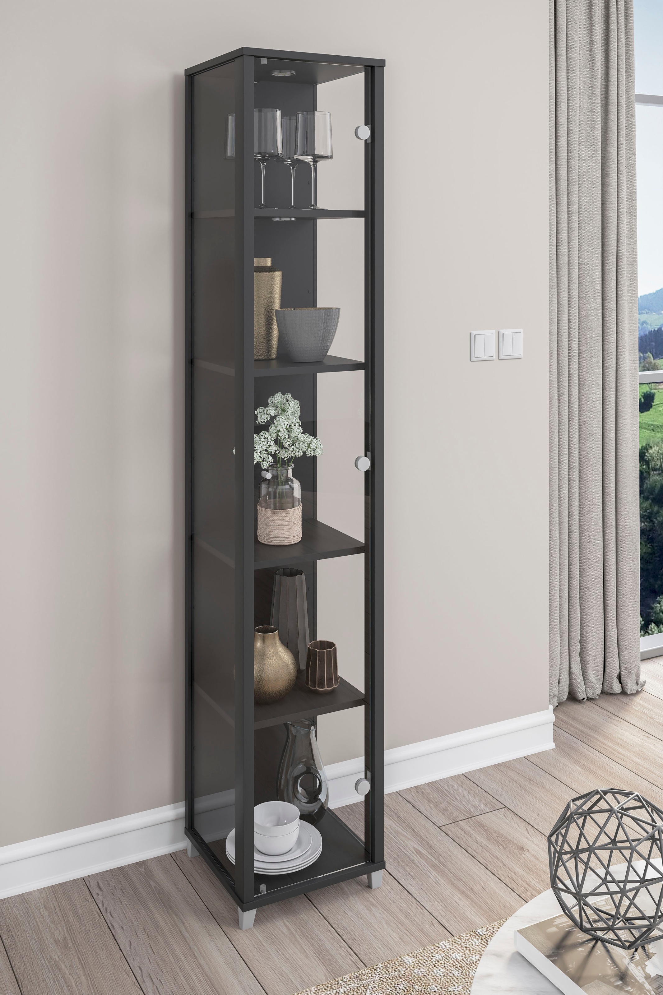 fif möbel Vitrine »OPTIMA«, Standvitrine, Vitrinenschrank, Glasvitrine, Sam günstig online kaufen