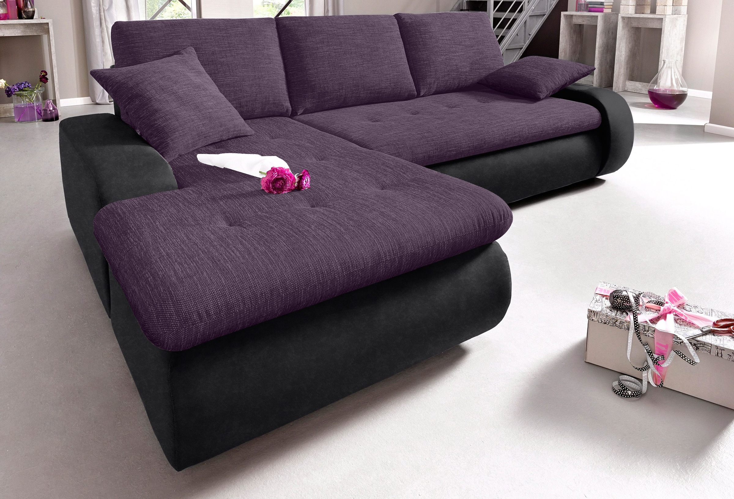 TRENDMANUFAKTUR Ecksofa »Indie, modern und bequem, Materialmix, OTTOs Choic günstig online kaufen