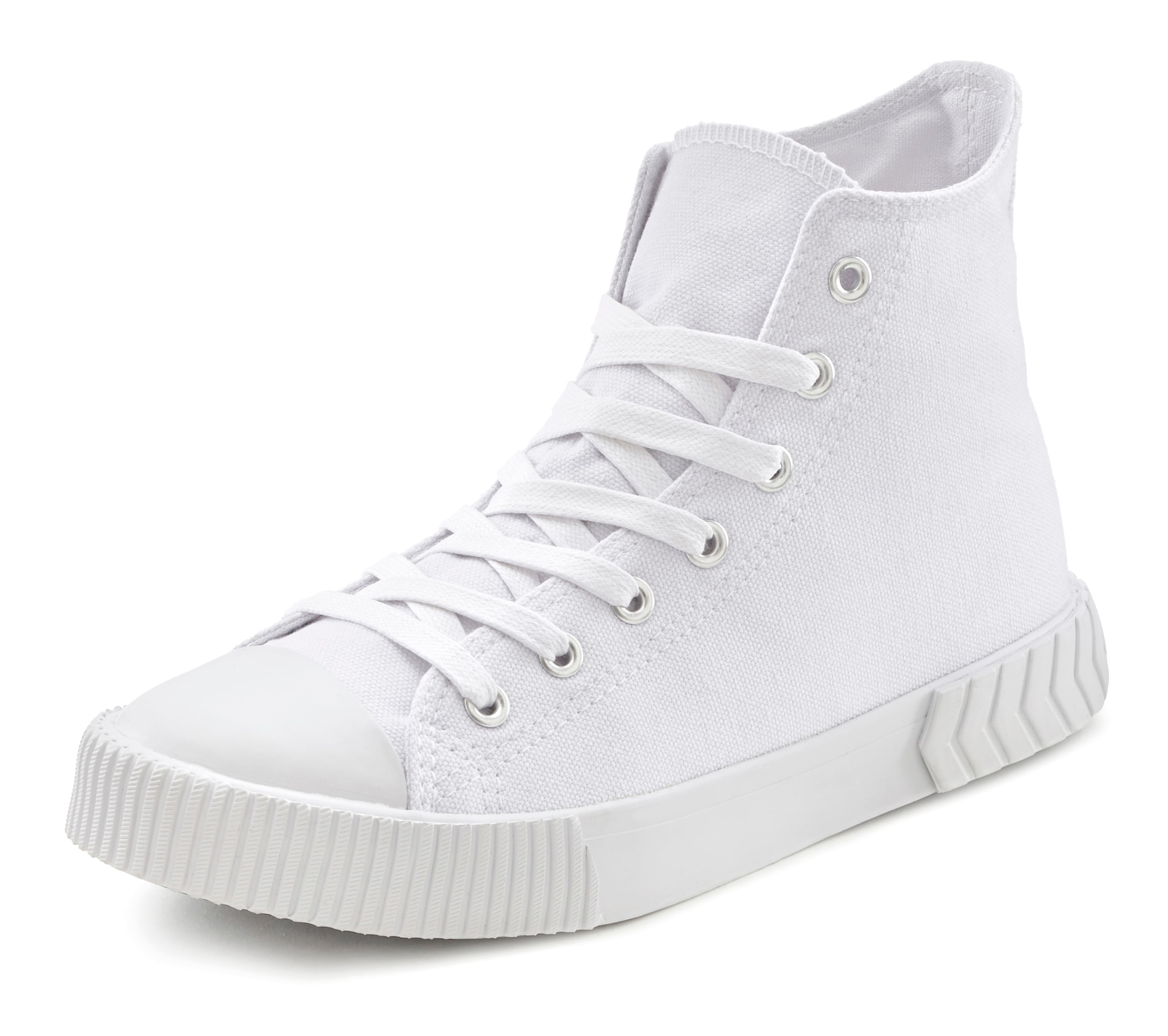 LASCANA Stiefelette, aus Textil zum Schnüren, High-Sneaker, Schnür-Boots