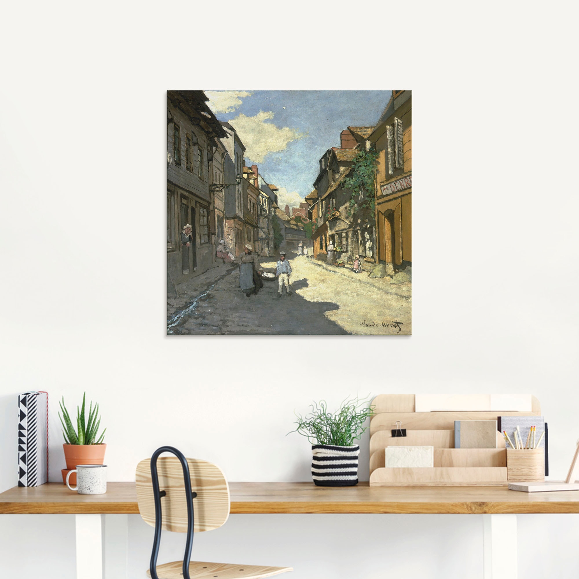 Artland Glasbild »Dorfstrasse, Normandie«, Gebäude, (1 St.), in verschiedenen Größen