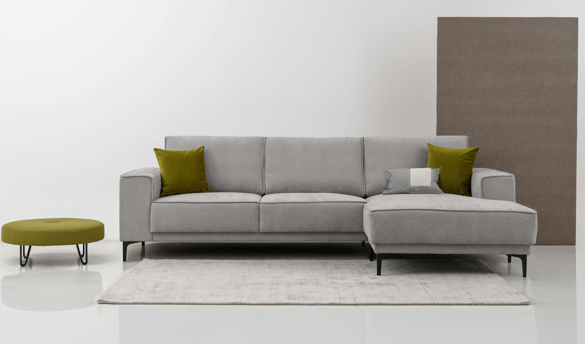 Places of Style Ecksofa »Polsterecke Oland, Struktur, Flachgewebe, Luxus-Mi günstig online kaufen