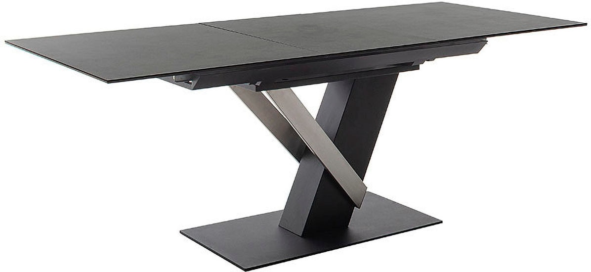 MCA furniture Esstisch »MASSARO Tisch mit Säule 160-210 cm«, (Einzelstück), Keramik, Metall, Synchronauszug, ausziehbar, 6-8 Pers.