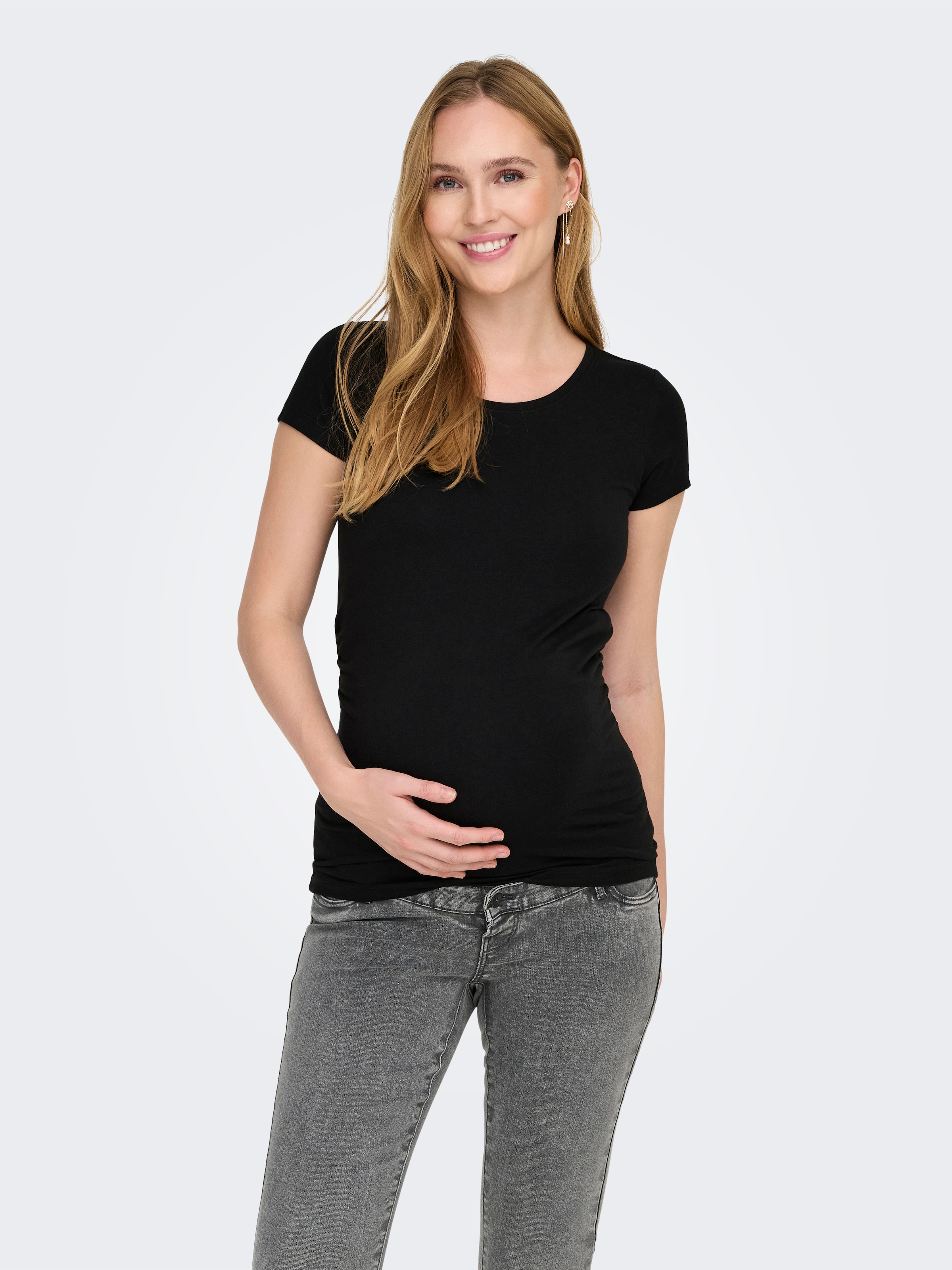 ONLY MATERNITY Umstandsshirt »OLMLOVELY S/S ONECK TOP 2PACK JRS NOOS« Packung, 2 Stk. tlg.
