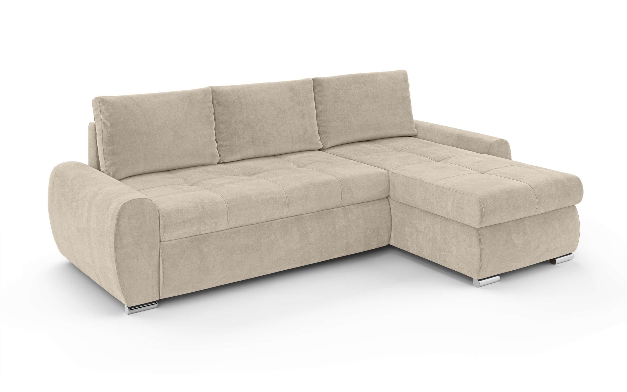 INOSIGN Ecksofa »HAVERHILL Schlafsofa mit Bettkasten, Maße B/H/T: 237/89/166 cm«, L-Form mit Recamiere links oder rechts bestellbar, Wellenunterfederung