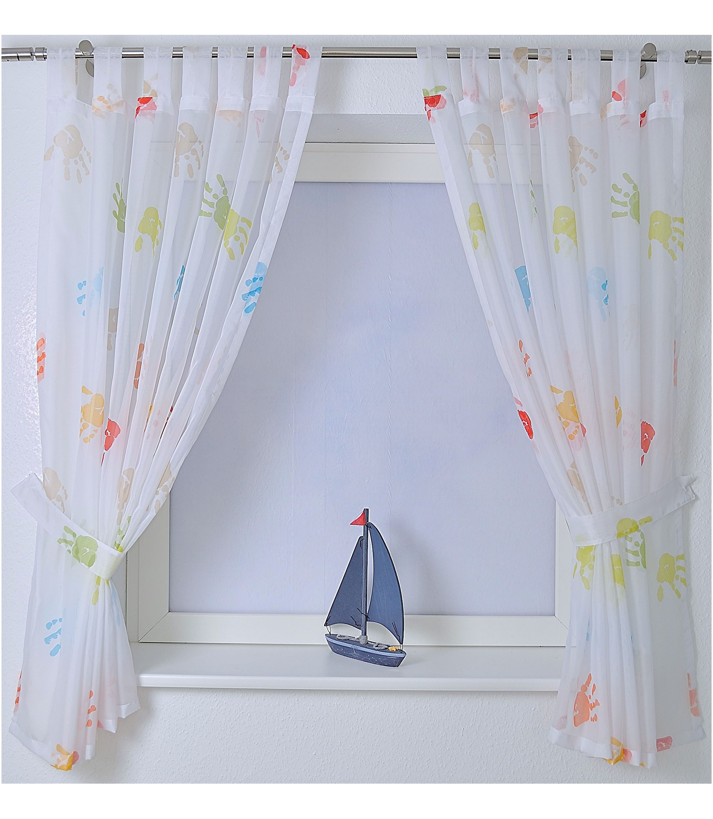 Kutti Gardine »Hände« Schlaufen 1 Stk. tlg. mit einem Raffhalter, Kindergar günstig online kaufen