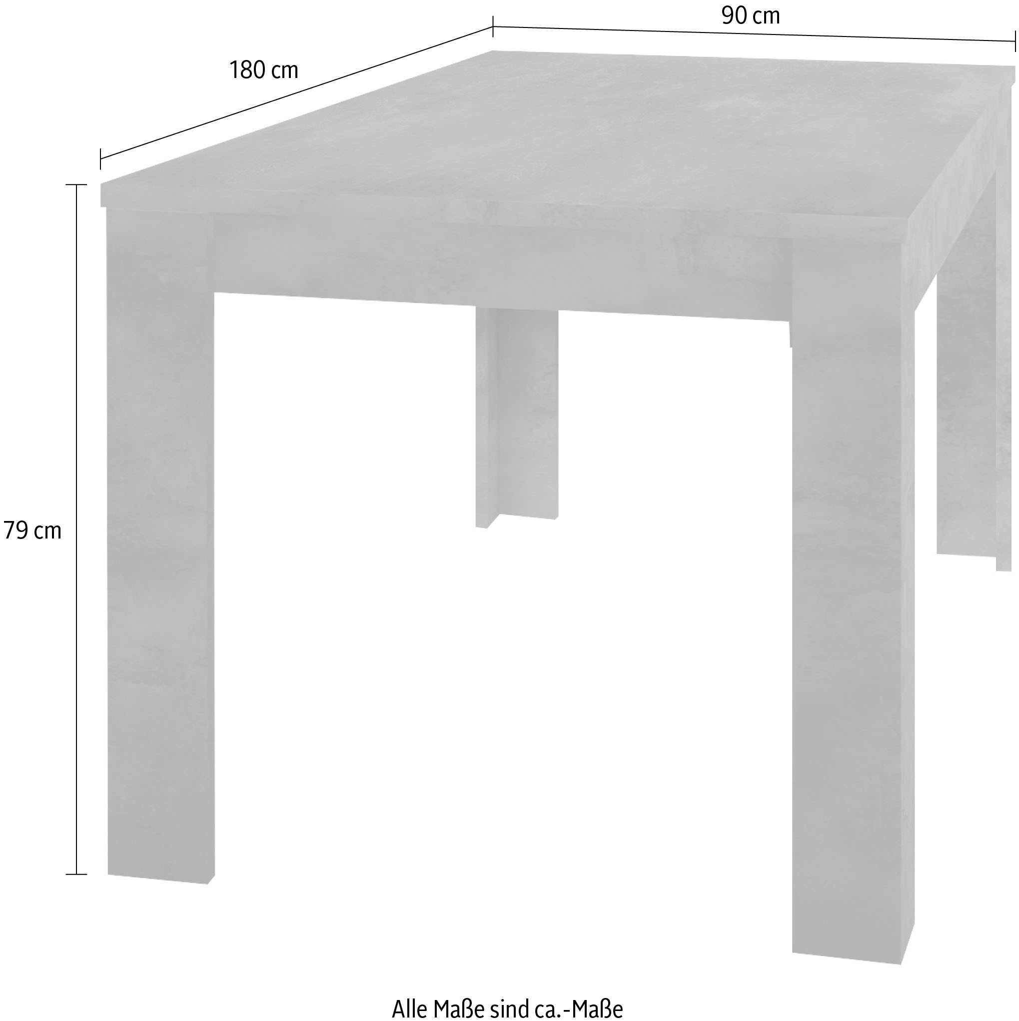 INOSIGN Esstisch »Dama 180 x 90 cm, Küchentisch, Esszimmertisch,«, rechteckig, Tischplattenstärke 22 mm, verschiedene Farben