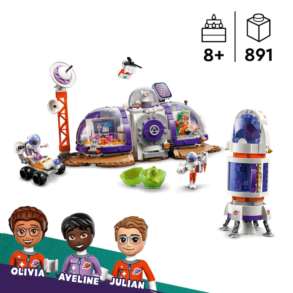 LEGO® Konstruktionsspielsteine »Mars-Raumbasis mit Rakete (42605), LEGO Friends«, (981 St.)