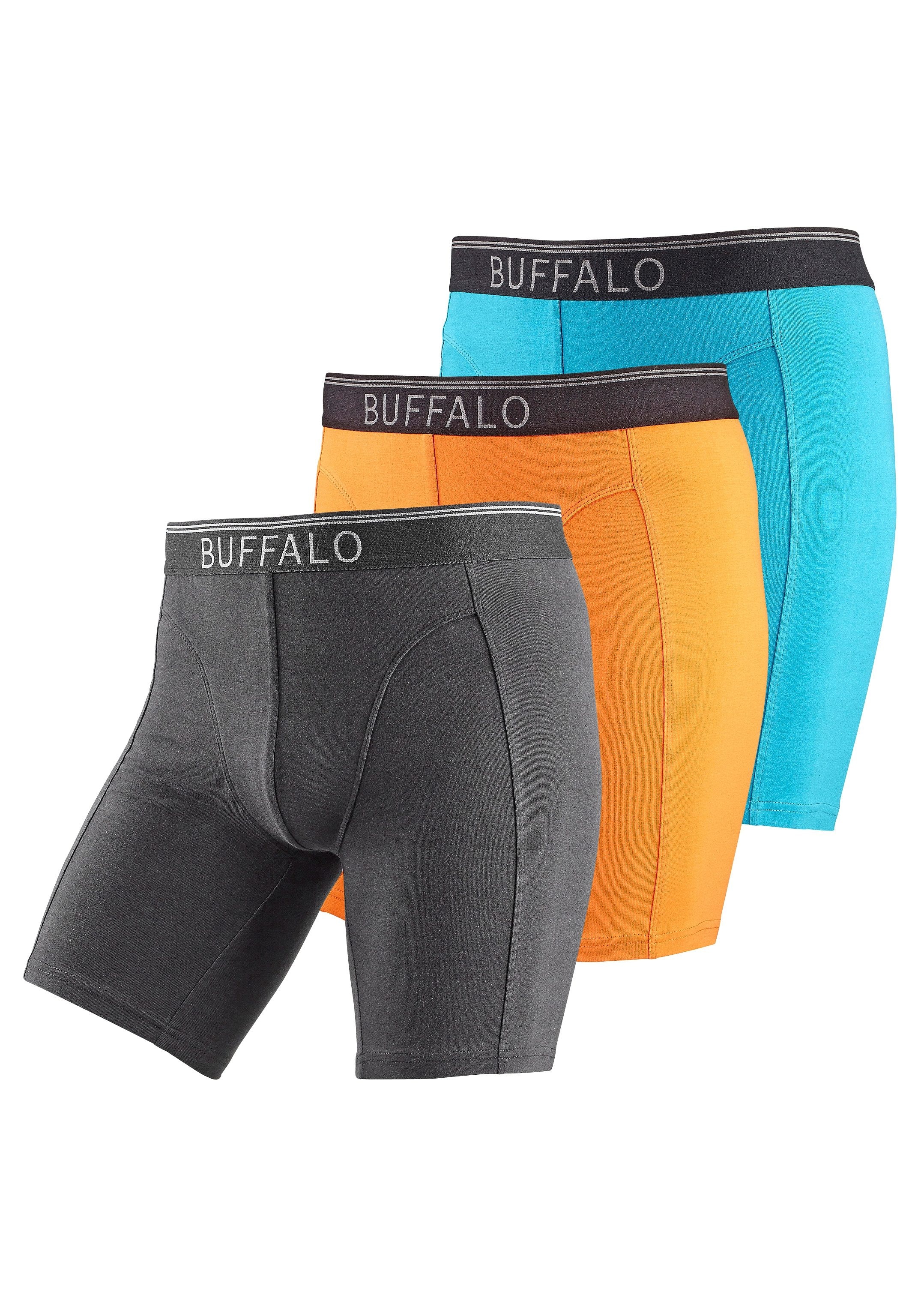 Buffalo Boxer »Boxershorts für Herren«, (Packung, 3 St.), in langer Form ideal auch für Sport und Trekking